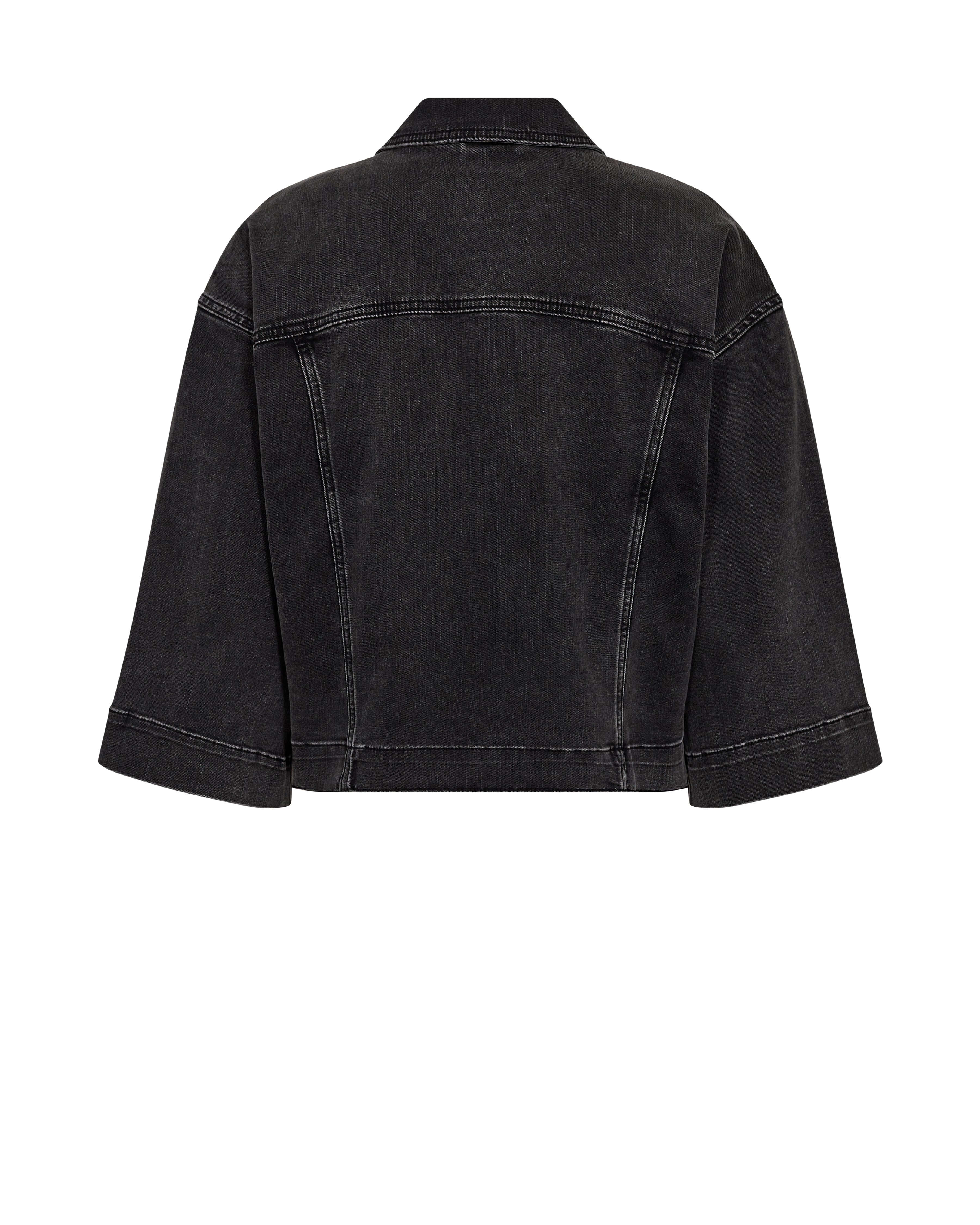 Cropped Jeansjacke mit 3/4-Ärmeln