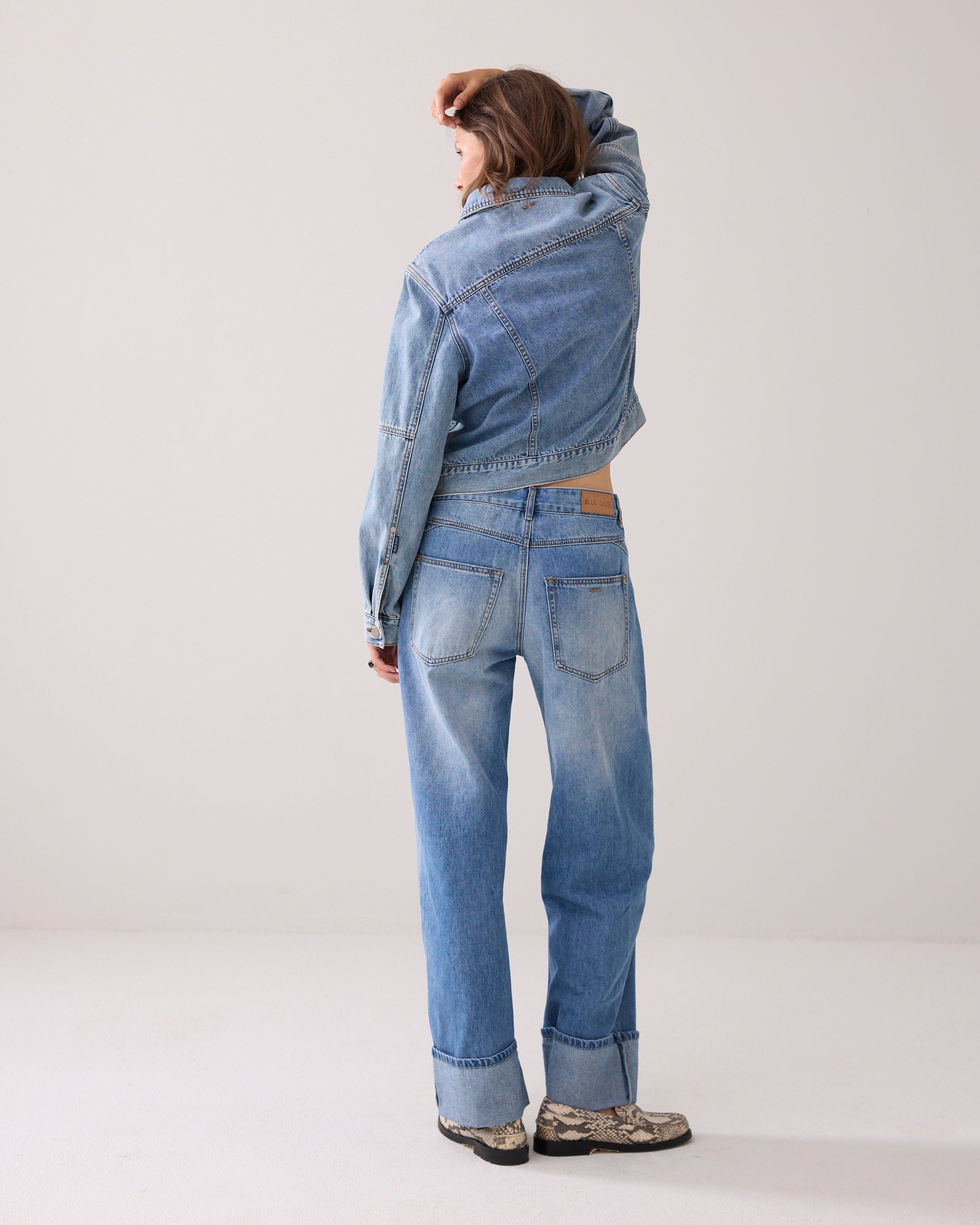 Gerade Jeans aus Vintage-Twill