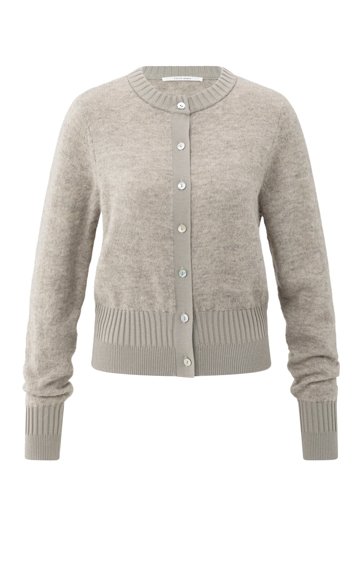 Langärmeliger Cardigan mit doppelten Rippdetails