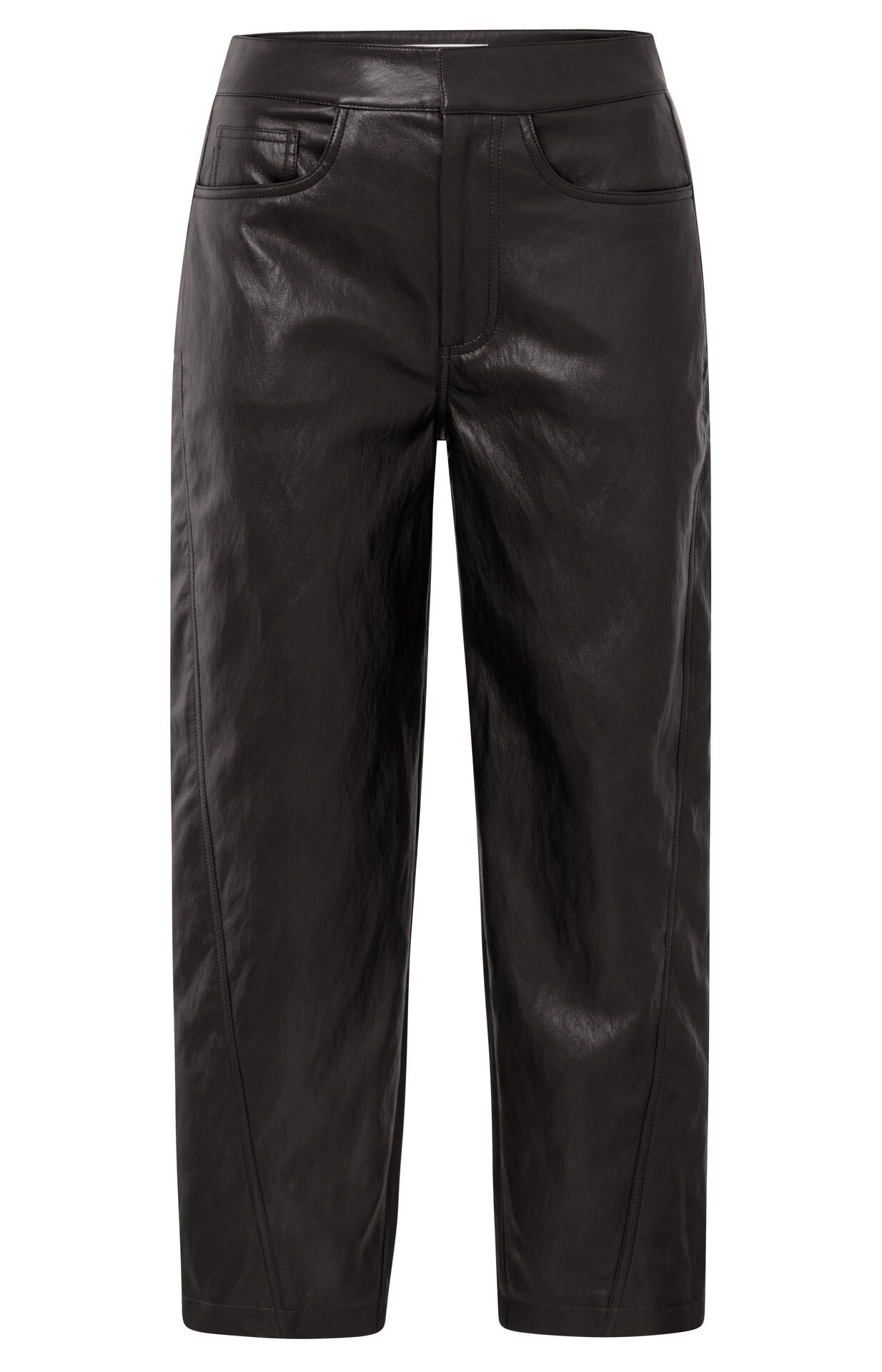 Hose aus Lederimitat mit Nahtdetails