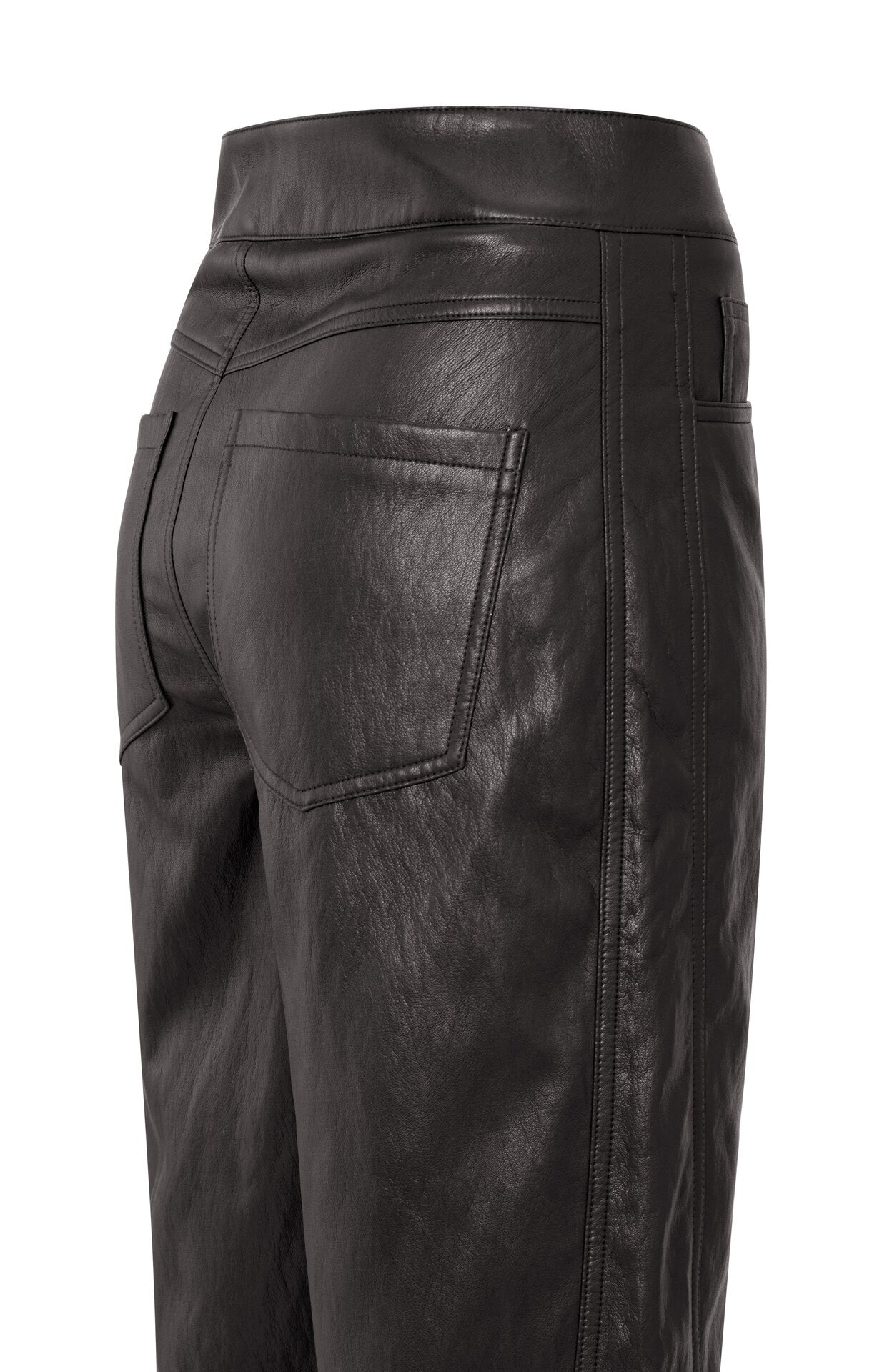 Hose aus Lederimitat mit Nahtdetails