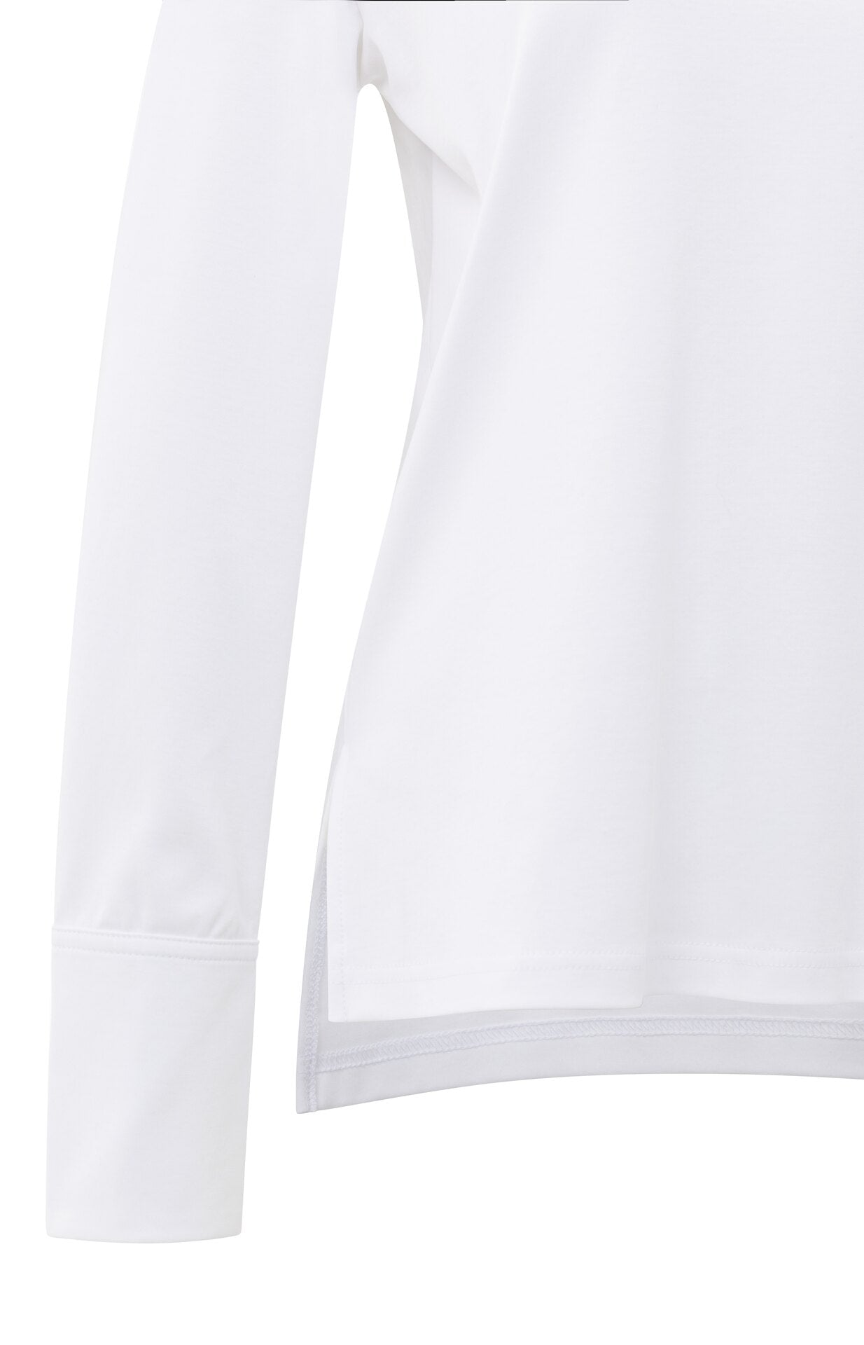 Jersey-Oberteil mit gewebten Bündchen und Schlitzdetail