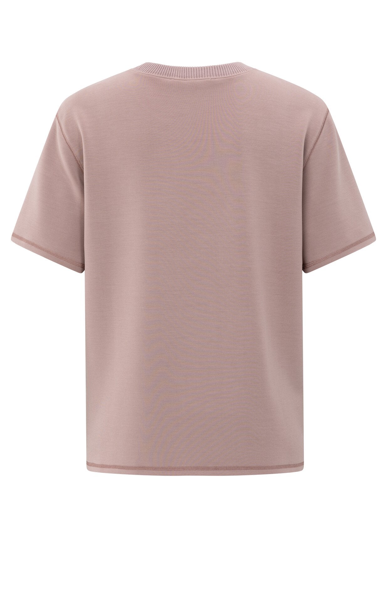 T-Shirt mit geripptem Rand am Ausschnitt