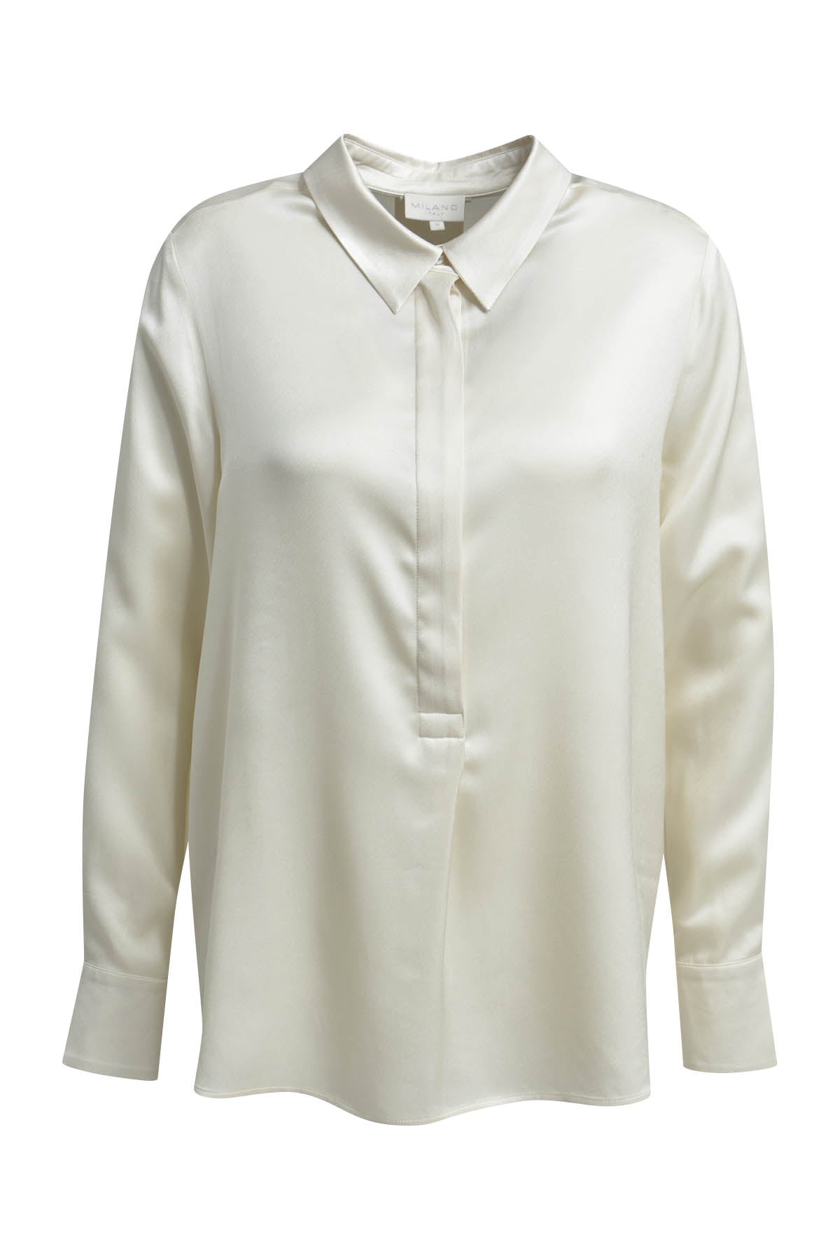 Bluse mit Kragen in Satinoptik