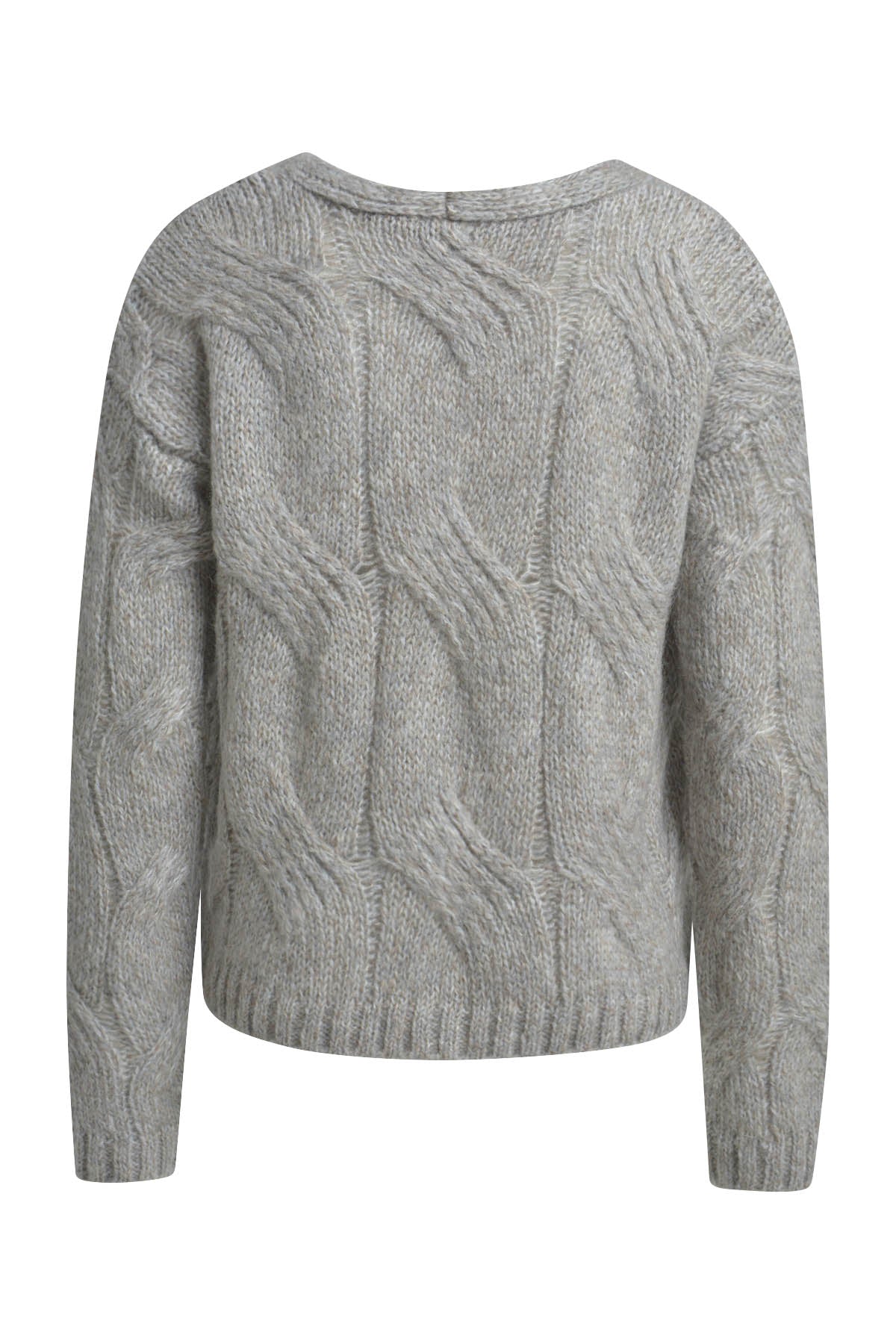 Zopfstrickjacke mit V-Ausschnitt