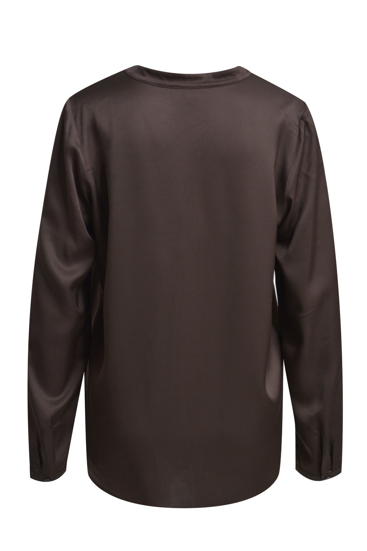 Bluse mit V-Ausschnitt in Satinoptik