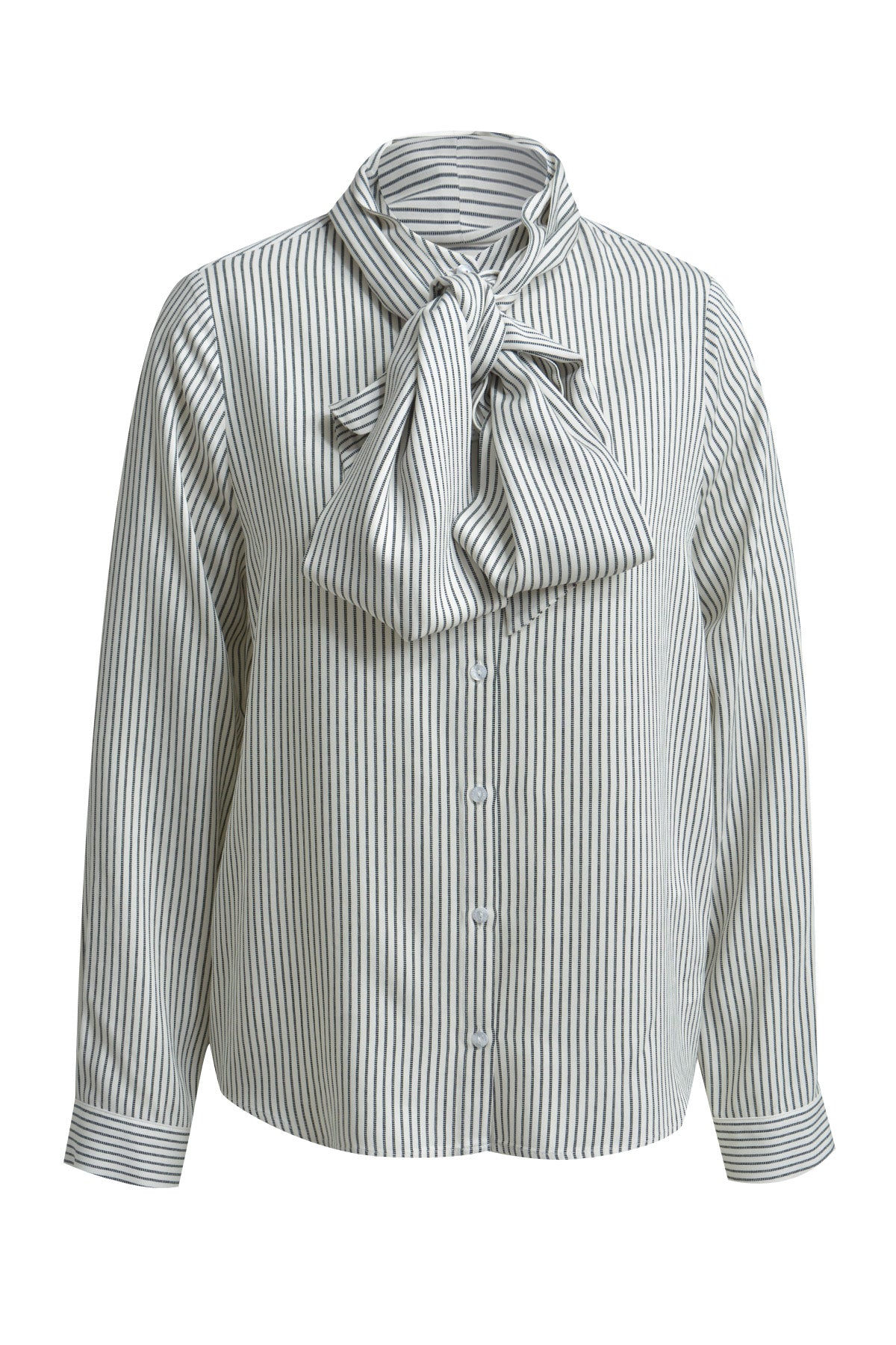 Gestreifte Bluse mit Fliege