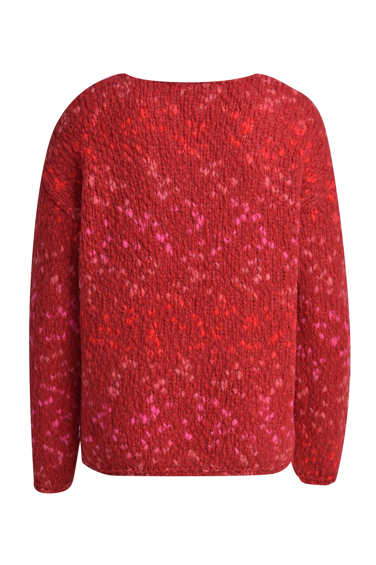 gestrickte Oversize-Pullover mit V-Ausschnitt