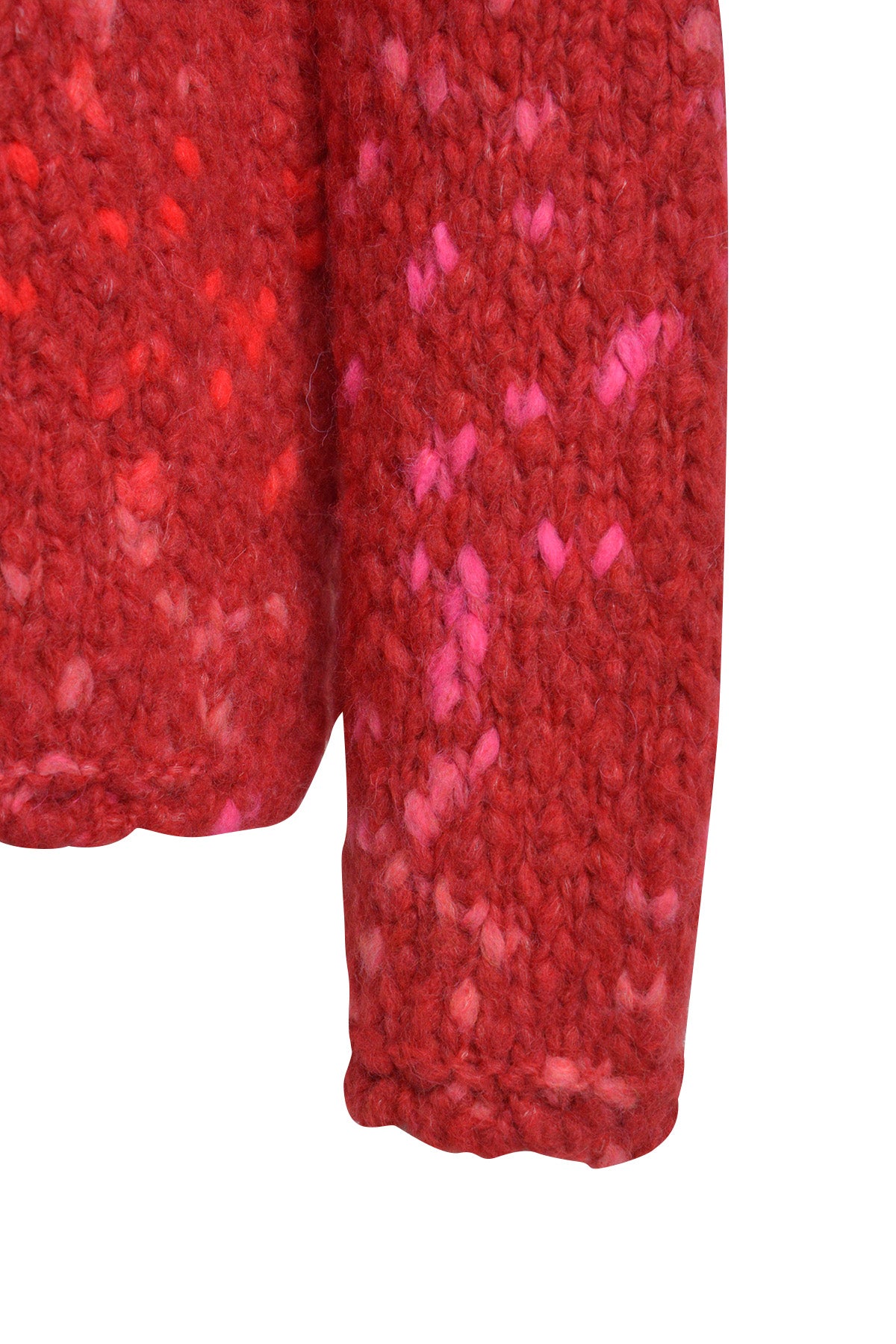 gestrickte Oversize-Pullover mit V-Ausschnitt