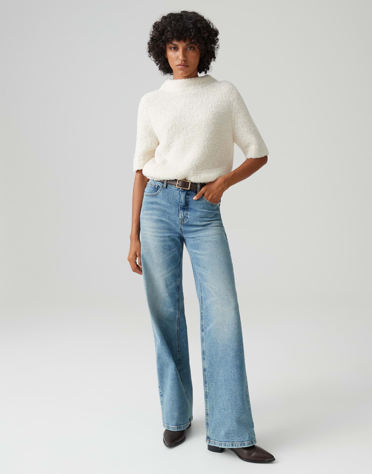 Plüschiger Strickpulli mit Stil