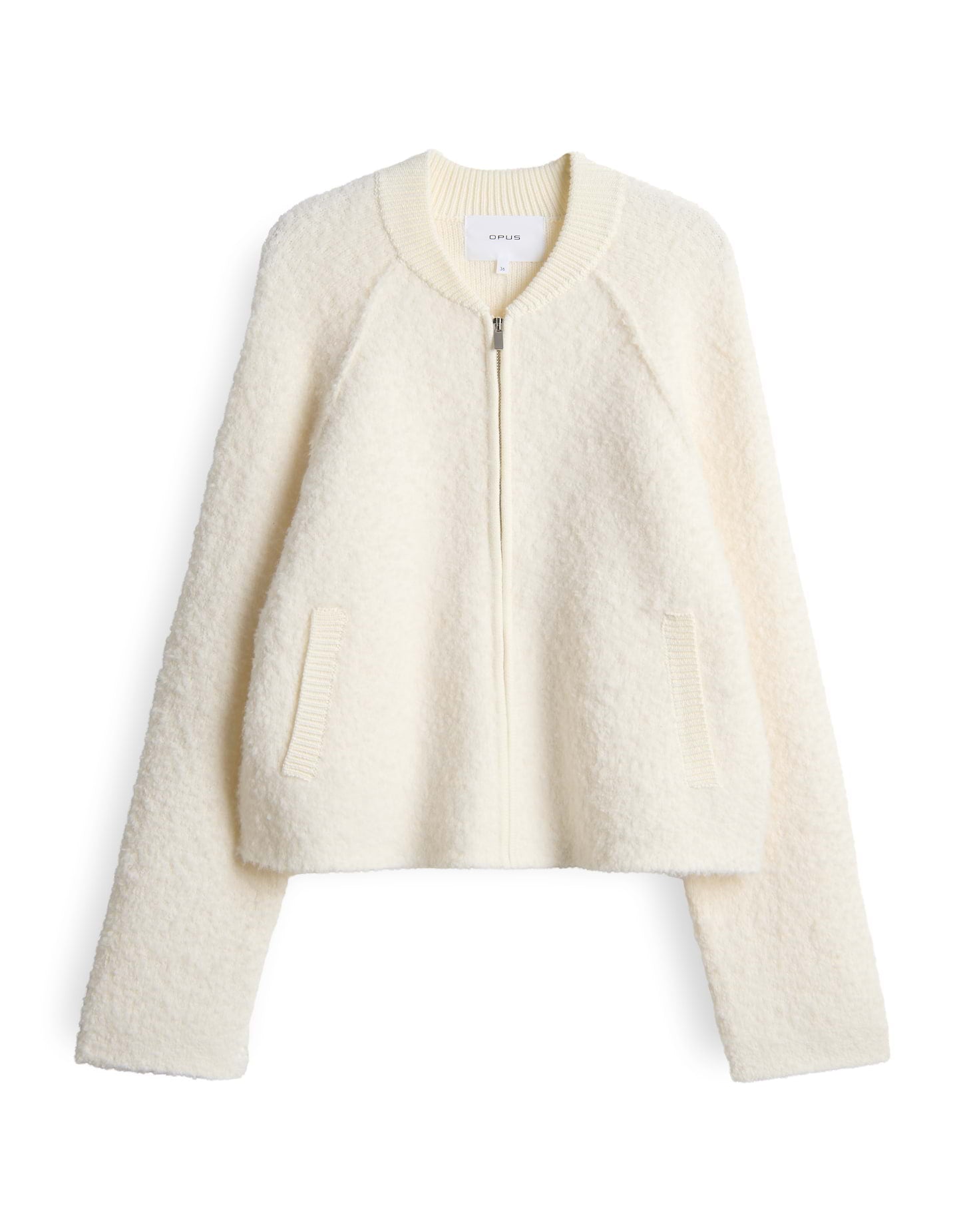 Strickjacke im Blousonstil aus softem Bouclé-Garn