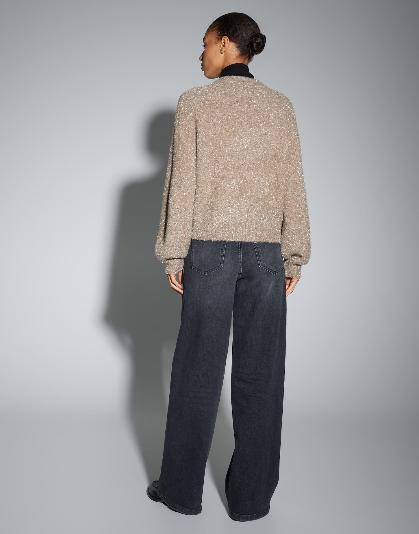 Strickblouson mit Glanzeffekt