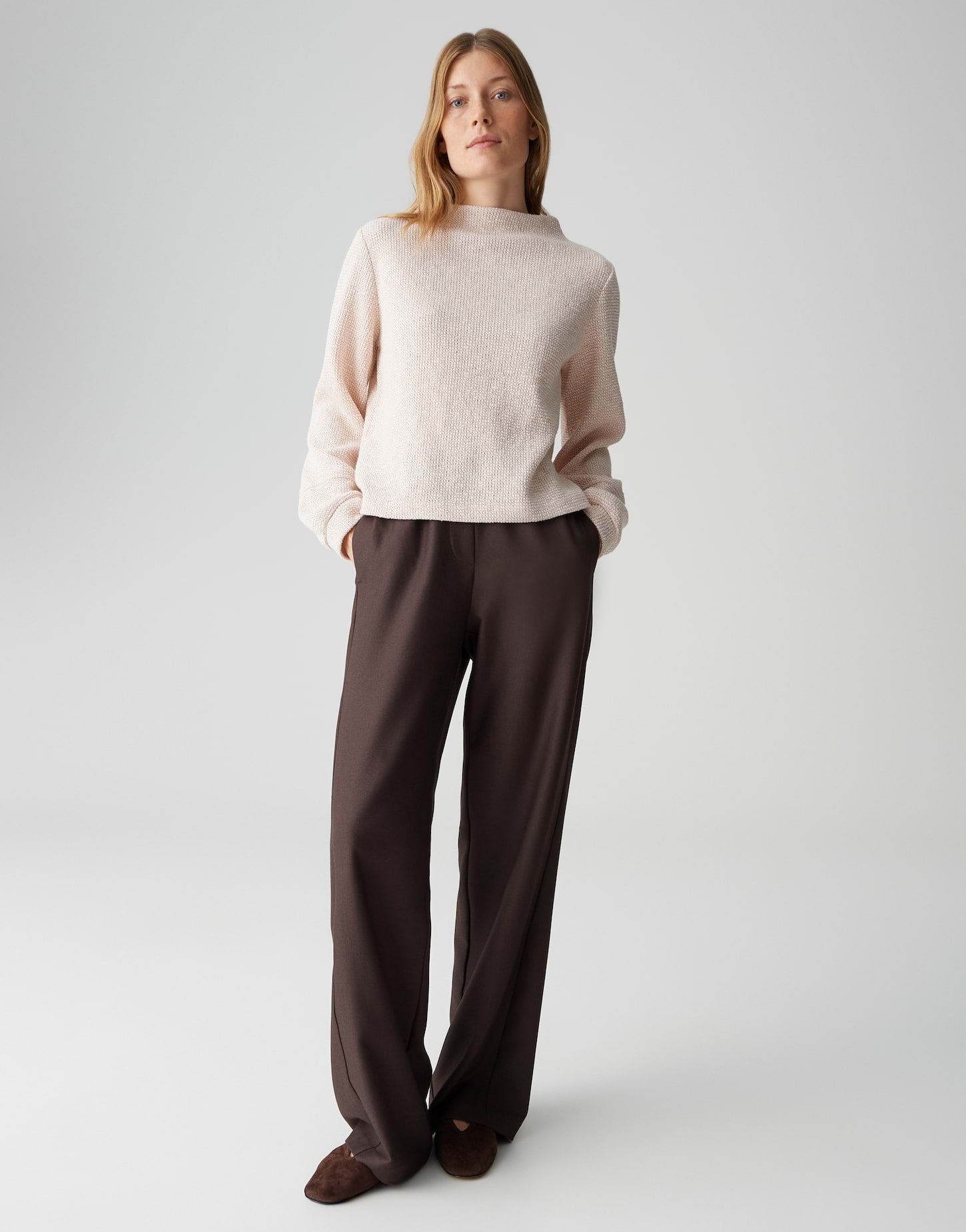 Stylisches Sweatshirt mit Strickoptik und markantem Nahtdetail