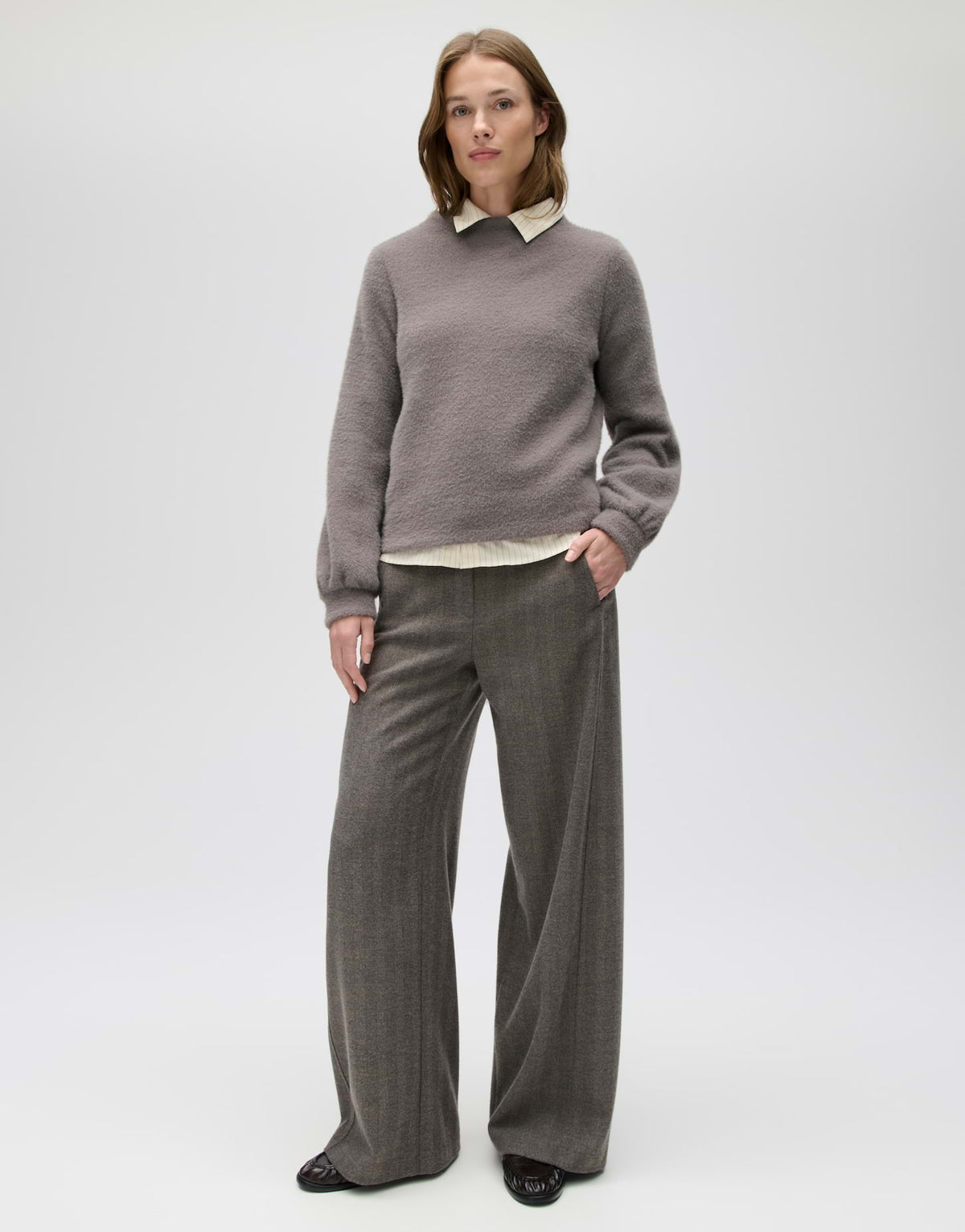 Der flauschige Mock-Neck-Pullover
