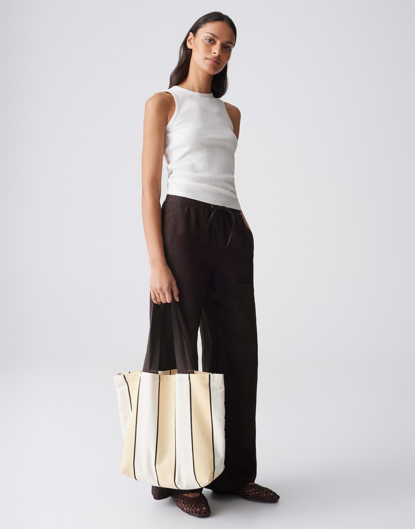 Gestreifter Canvas-Shopper