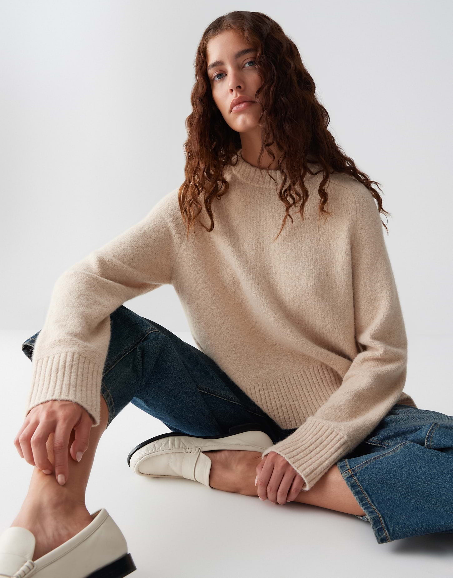 Kuscheliger Strickpullover mit geradem Schnitt und flauschiger Oberfläche