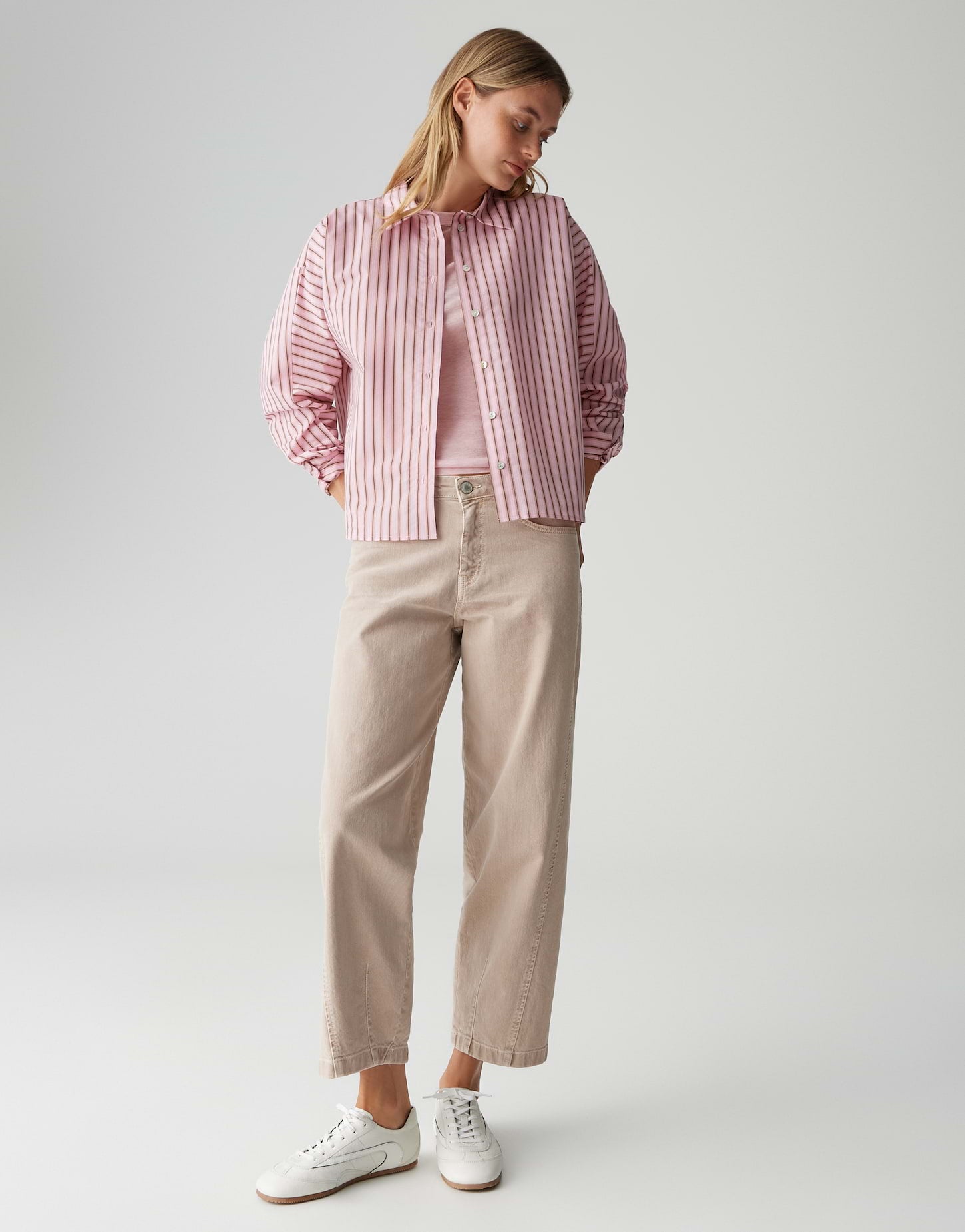 Stylische Bluse mit Streifen & modernem Fledermausärmel