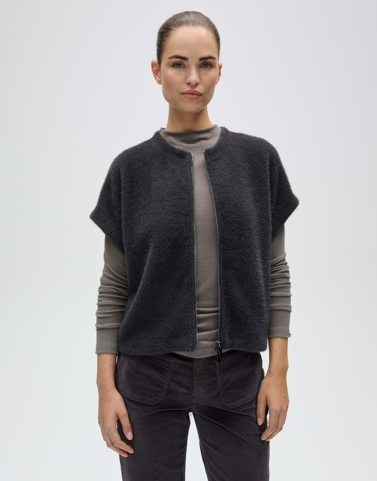 Die flauschige Strickweste