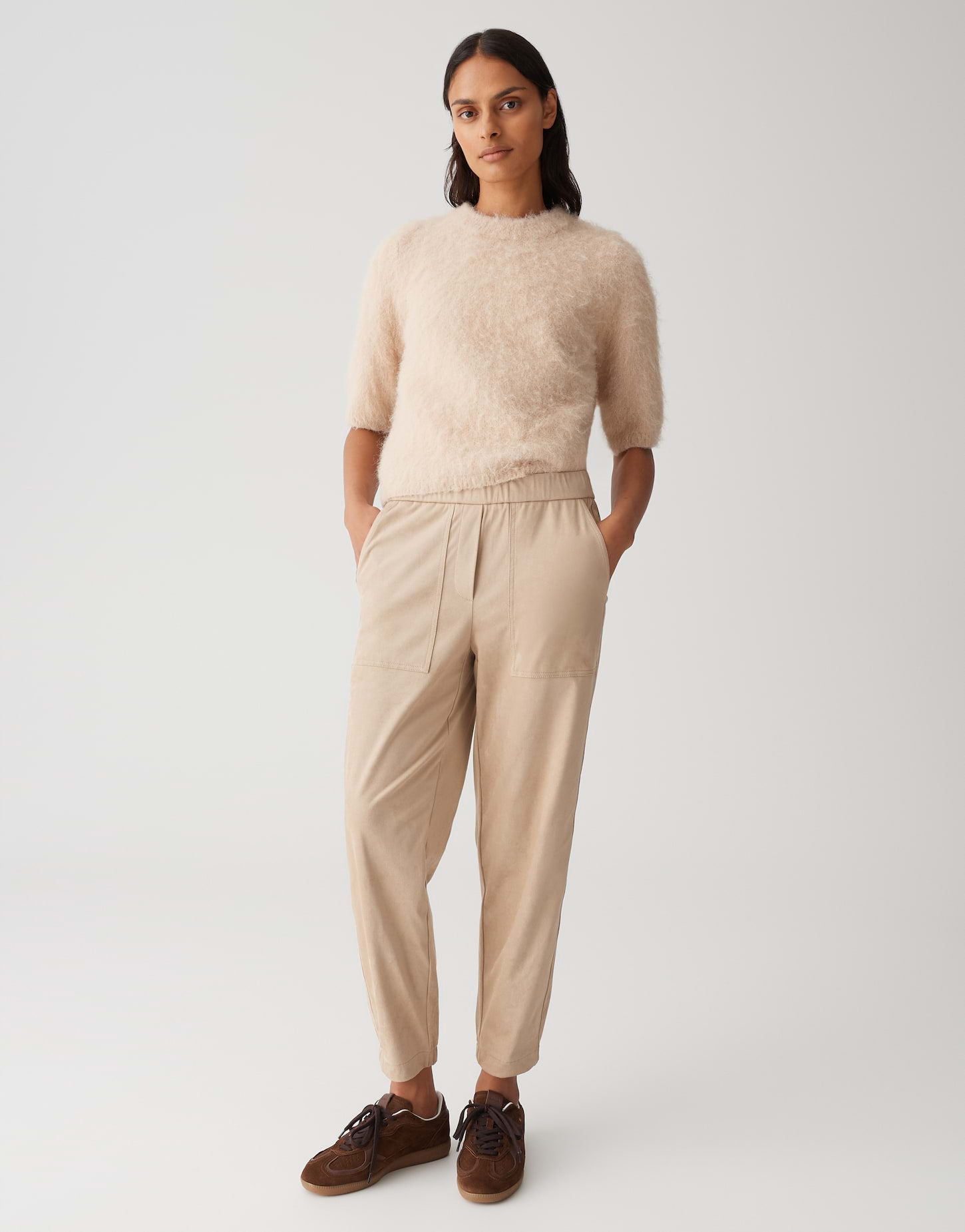 Relaxed Fit Hose aus Velourslederimitat "Myha velour"