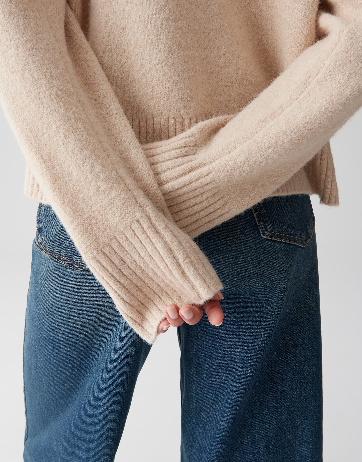 Kuscheliger Strickpullover mit geradem Schnitt und flauschiger Oberfläche