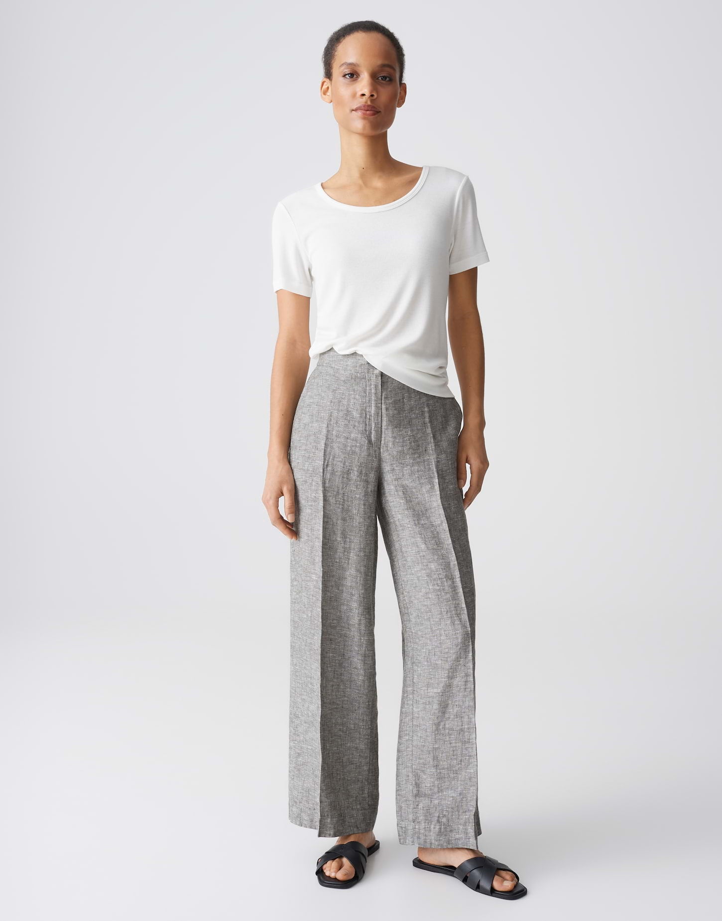 Figurbetontes Feinripp-T-Shirt
