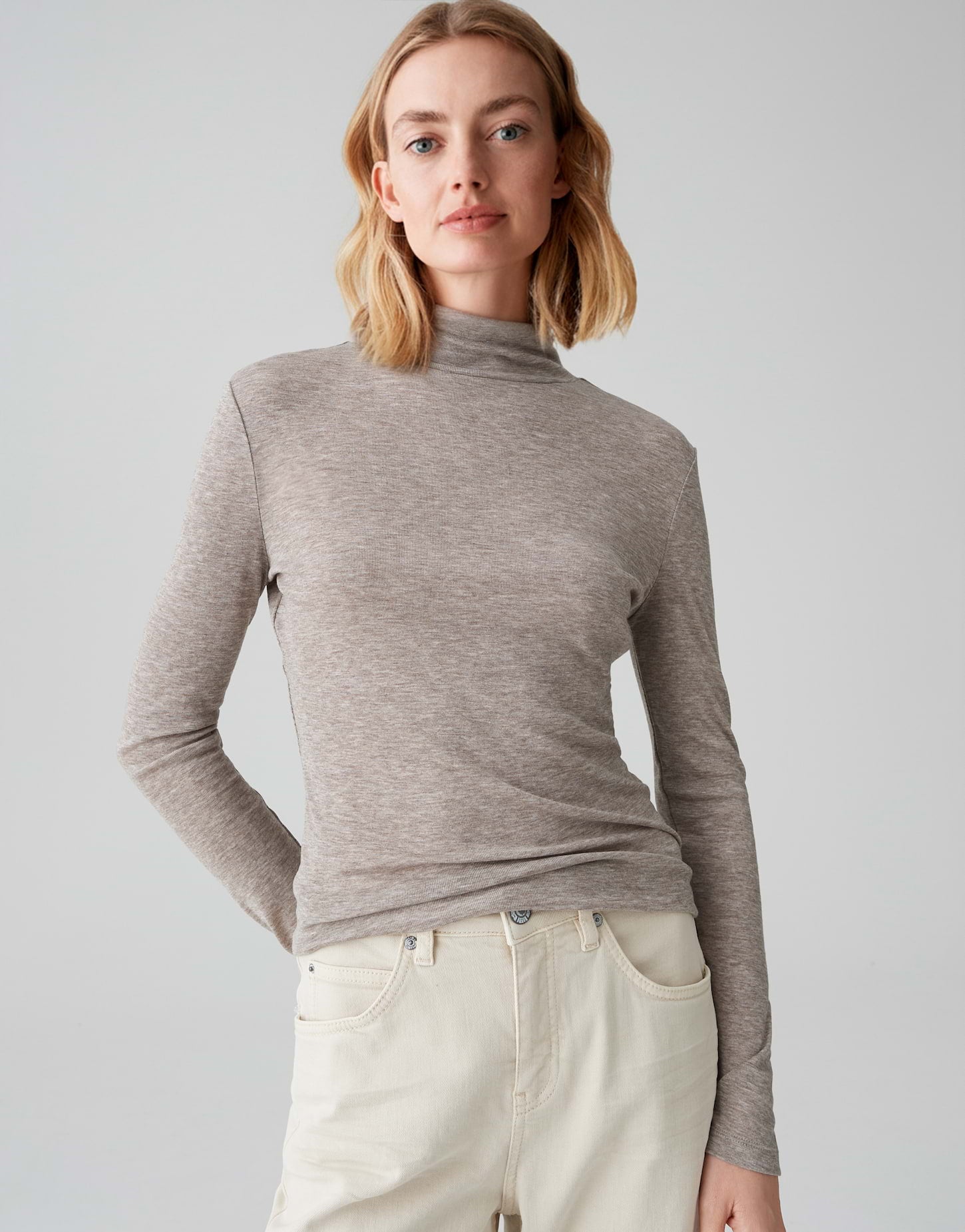 Rollkragen-Unterzieher aus Lyocell-Wollmix