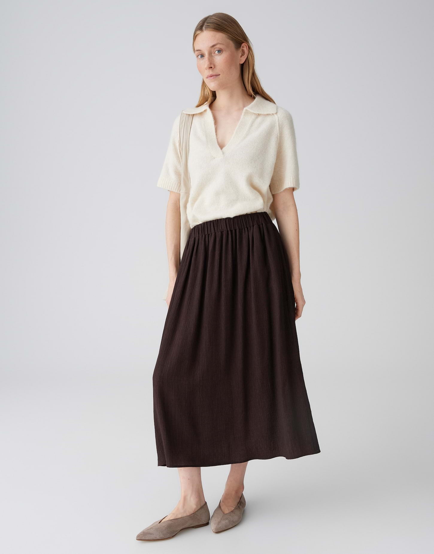 A-Linien-Rock in fließender Eleganz mit modernem Crinkle-Finish