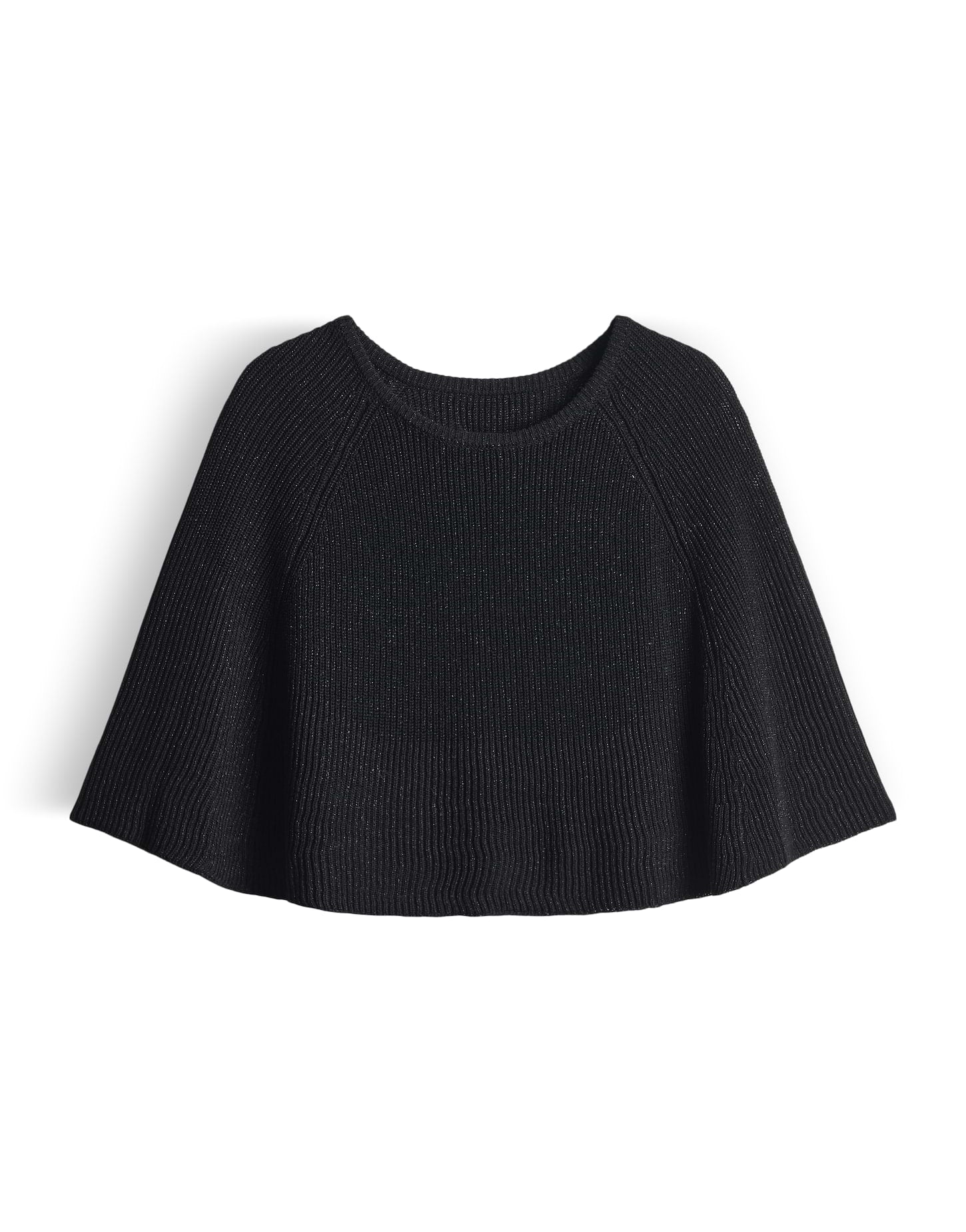 Cape aus Rippstrick mit Effektgarn