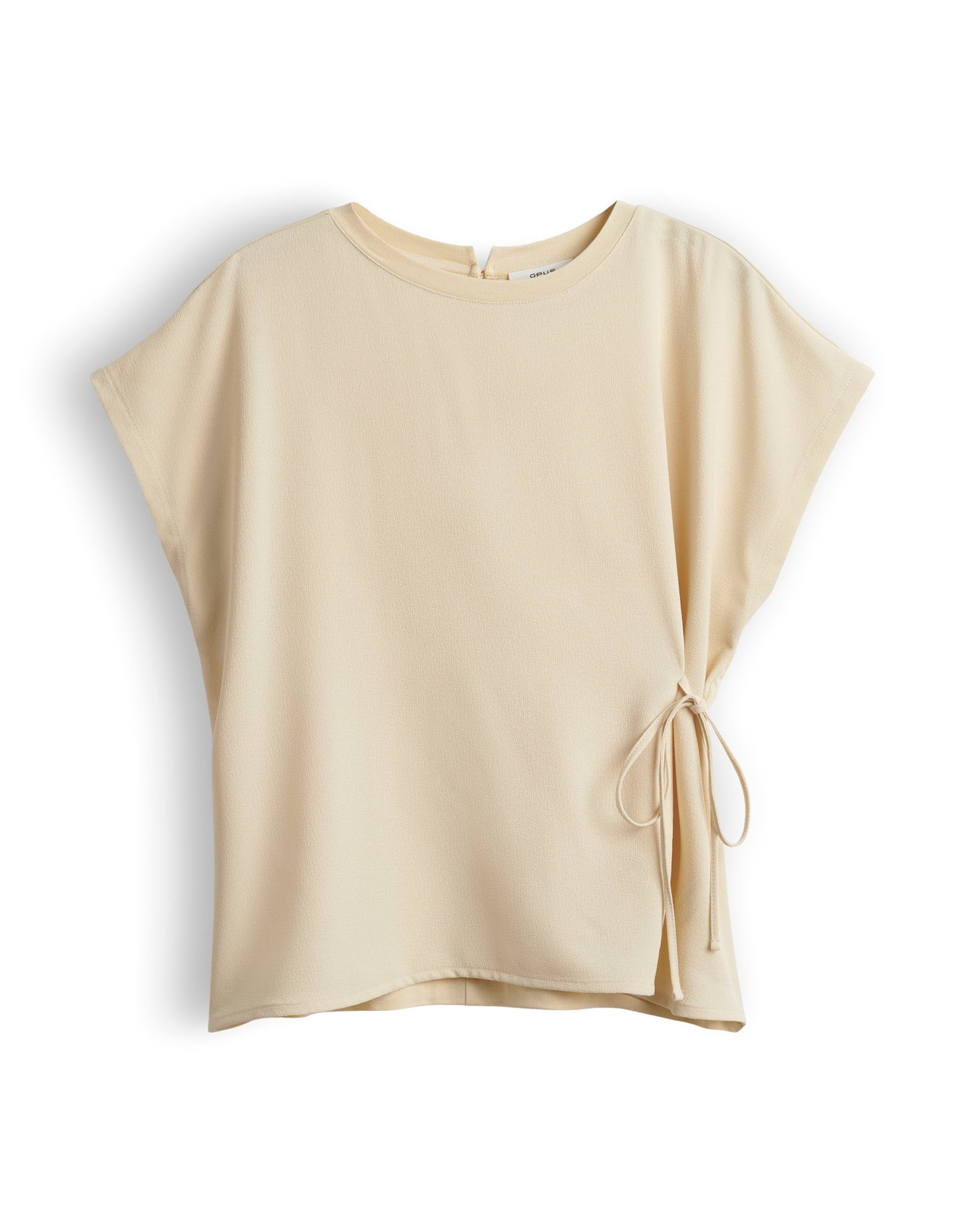 Fließendes Jersey-Shirt mit sportivem Kordelzug und Rückenschlitz