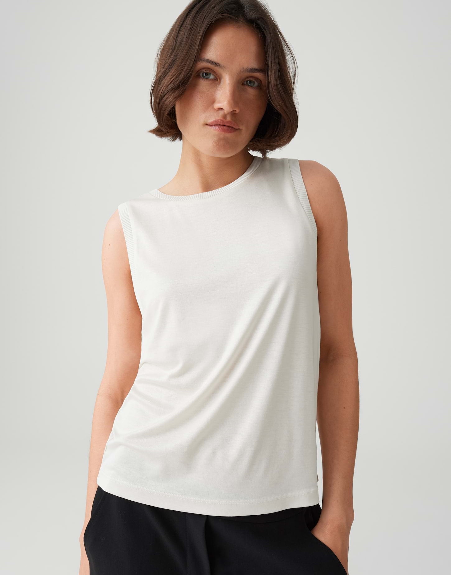 cleanes Jersey-Top mit softem Schimmer