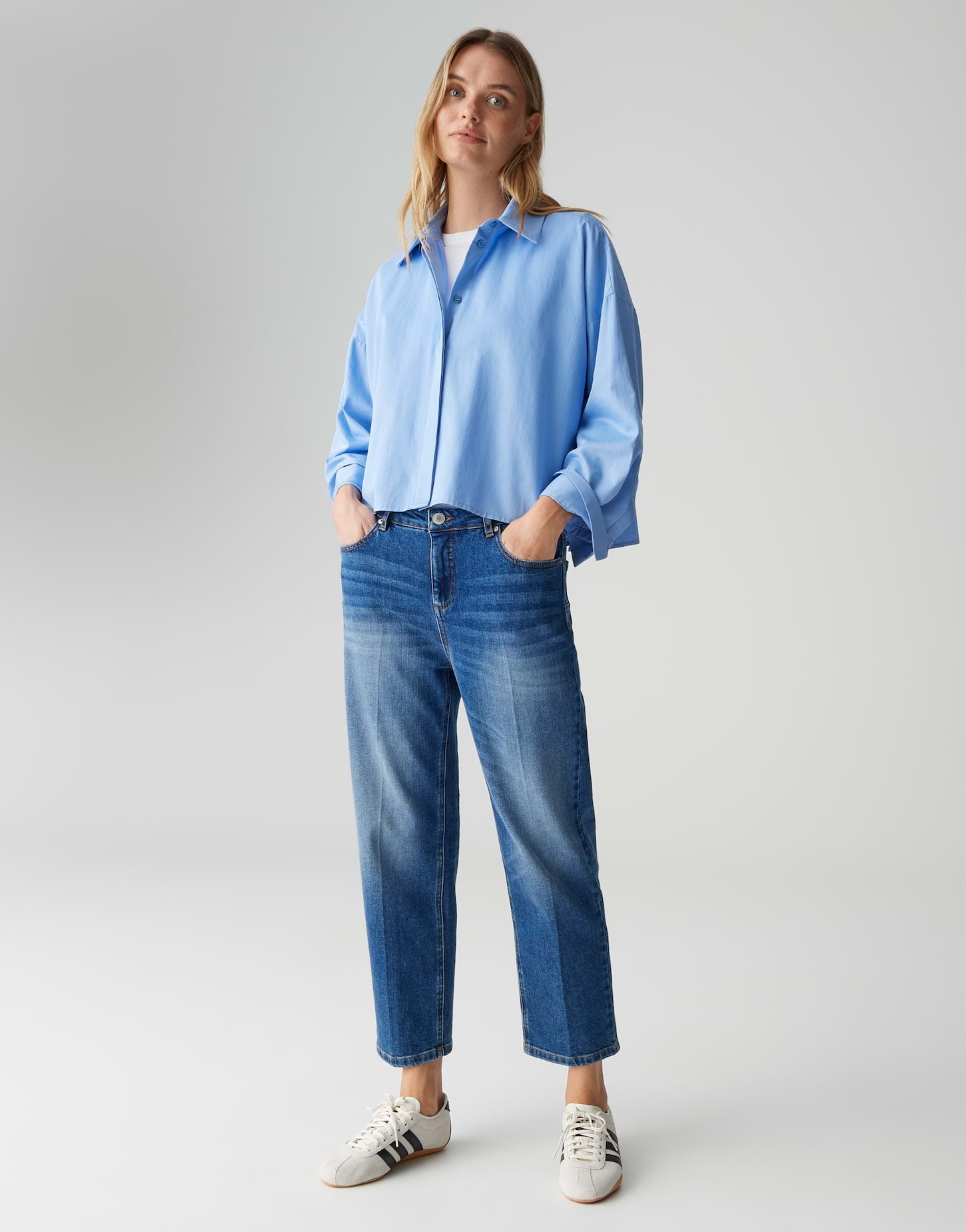 Modernes Statement-Hemd aus Baumwollpopeline