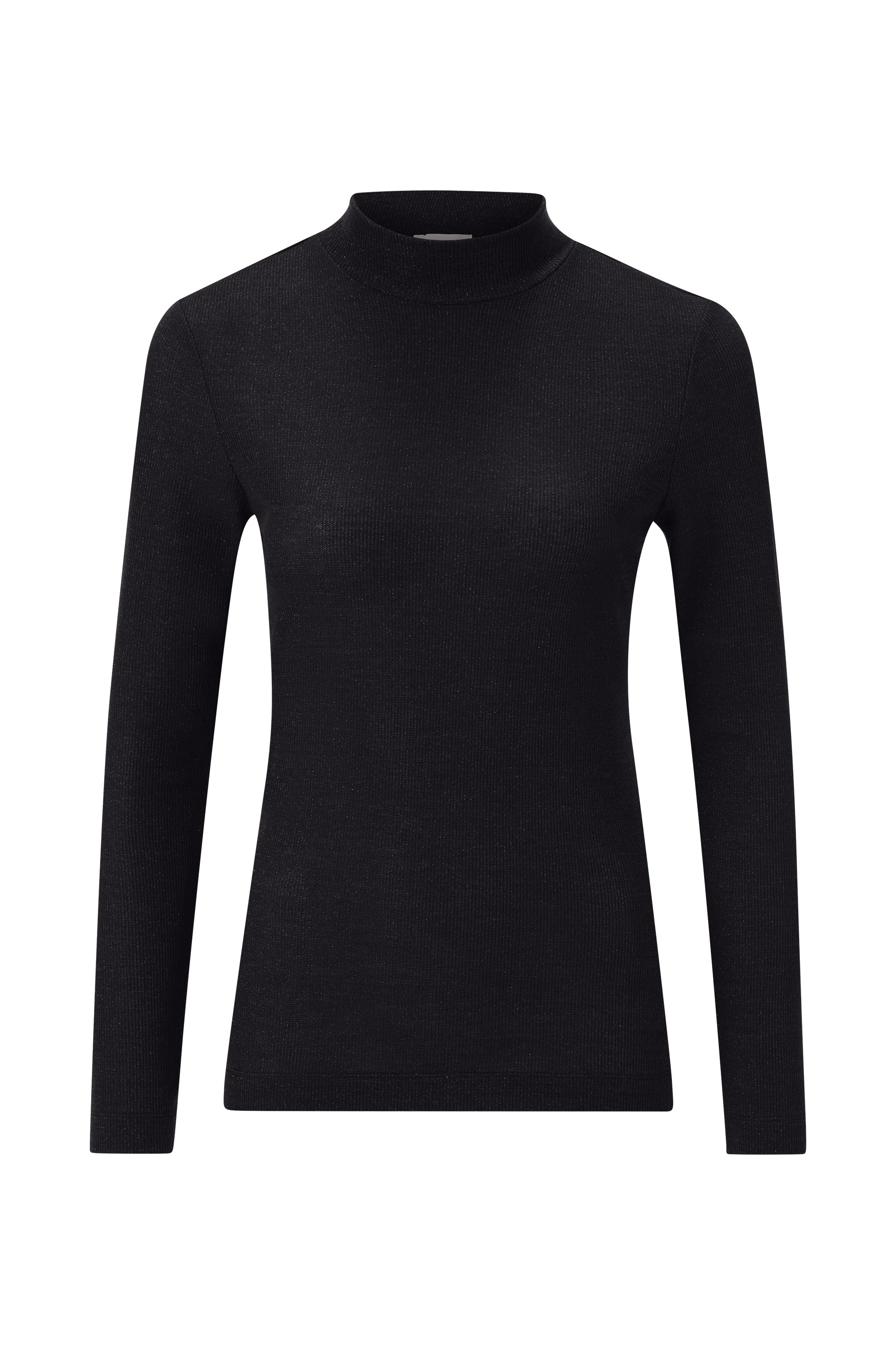 Glitzernder Strickpullover mit elegantem Stehkragen