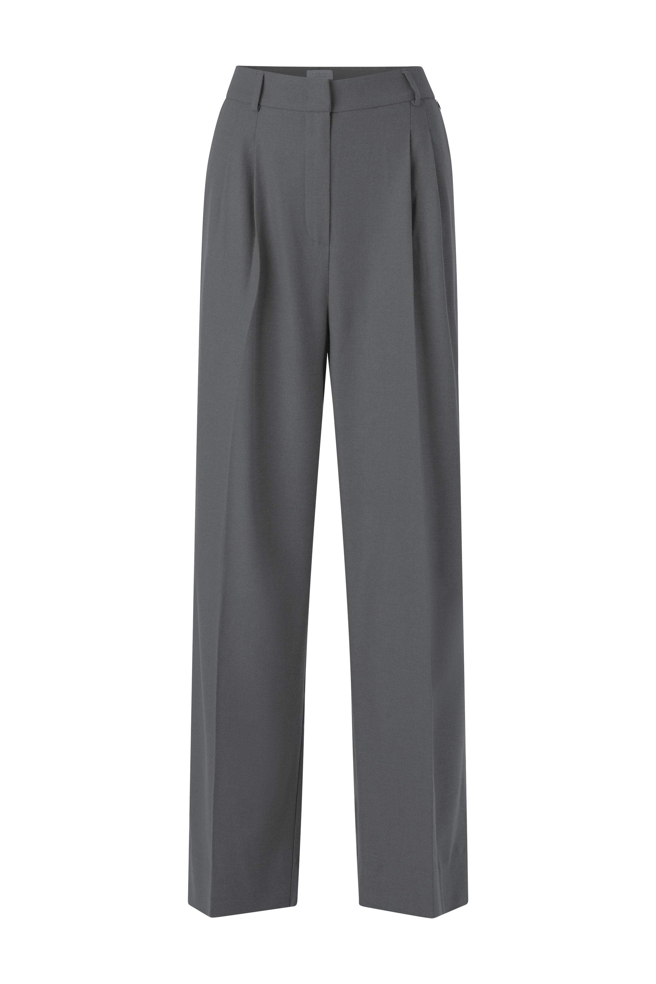 Stylische graue Bundfaltenhose aus edlem Flanell