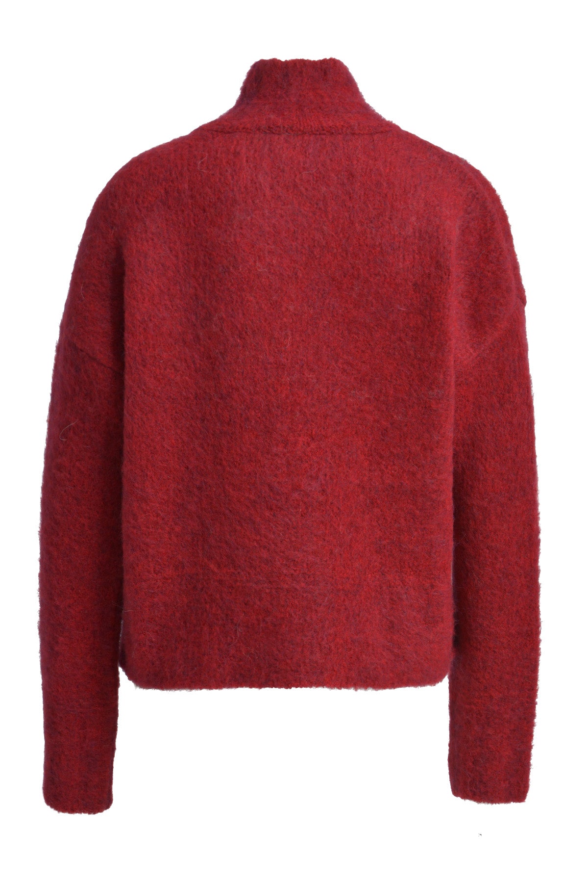 Pullover mit Stehkragen in kräftigem Rot