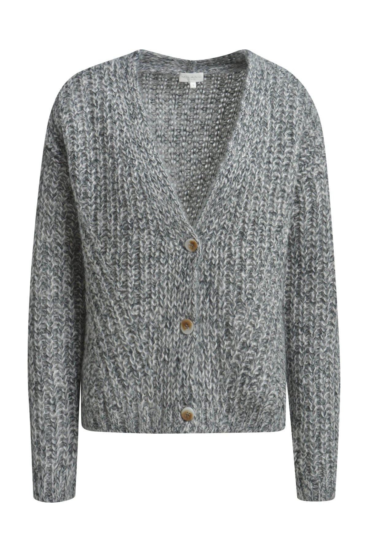 Rippstrick-Cardigan mit V-Ausschnitt