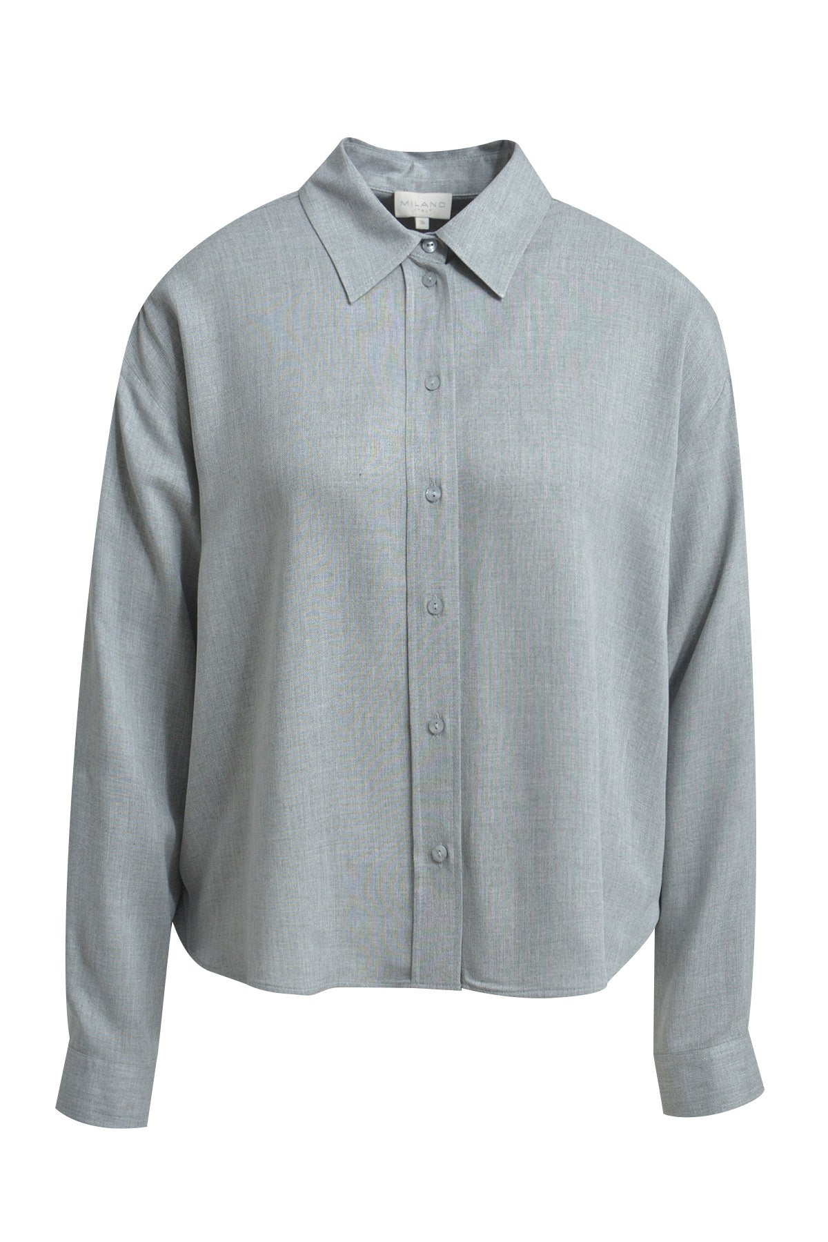 Oversize-Bluse mit Kragen und halber Knopfleiste