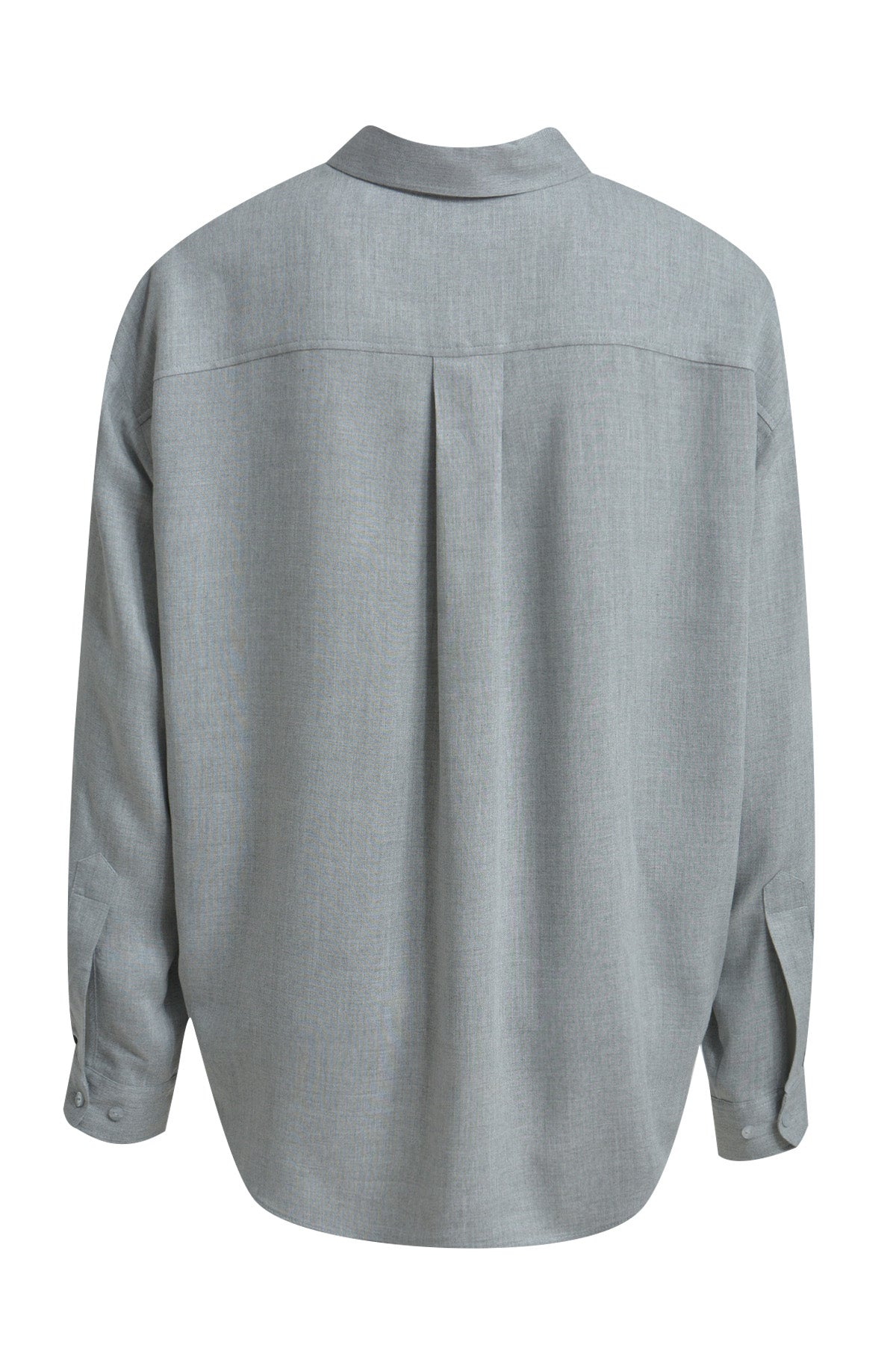 Oversize-Bluse mit Kragen und halber Knopfleiste