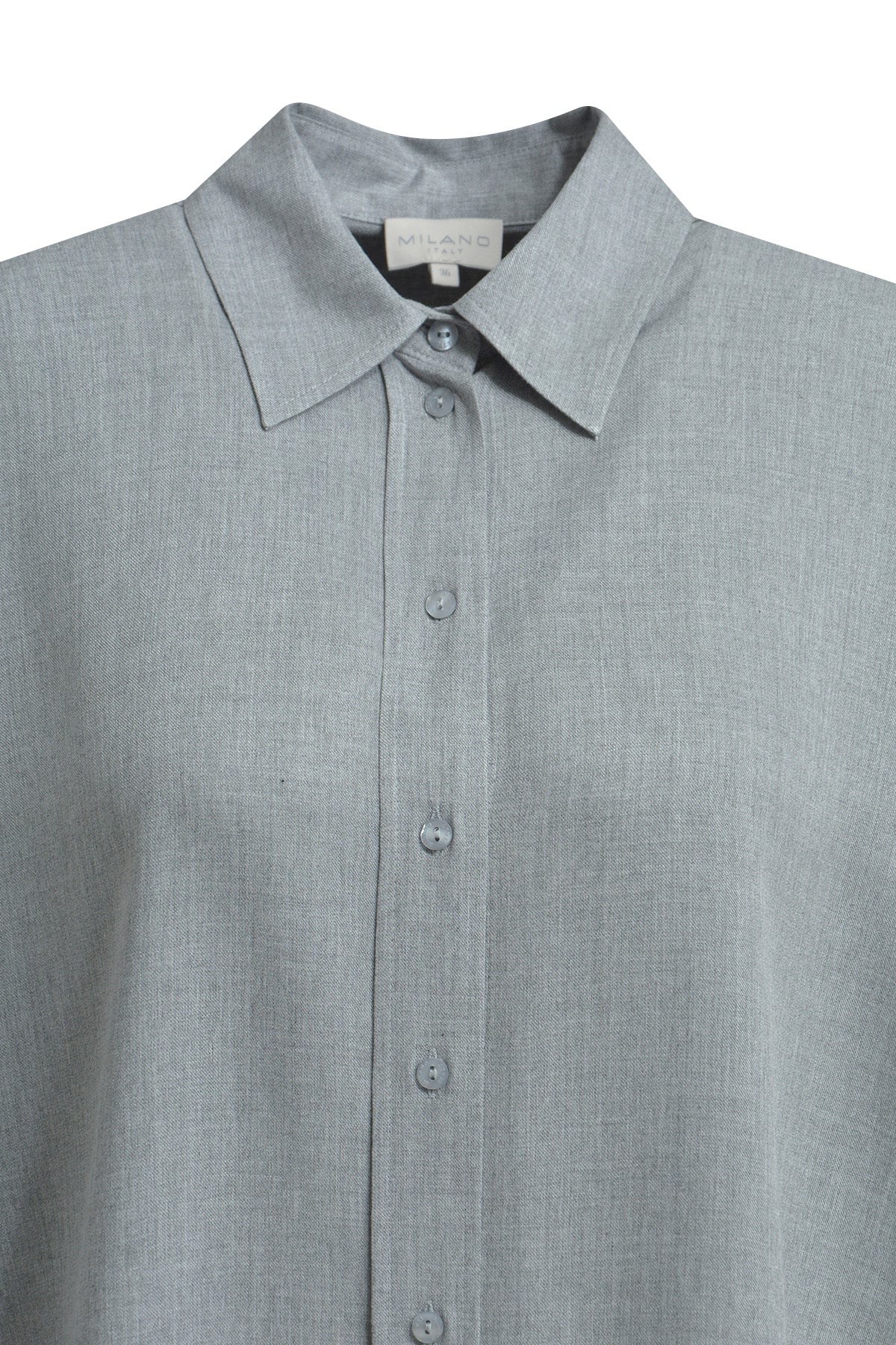 Oversize-Bluse mit Kragen und halber Knopfleiste