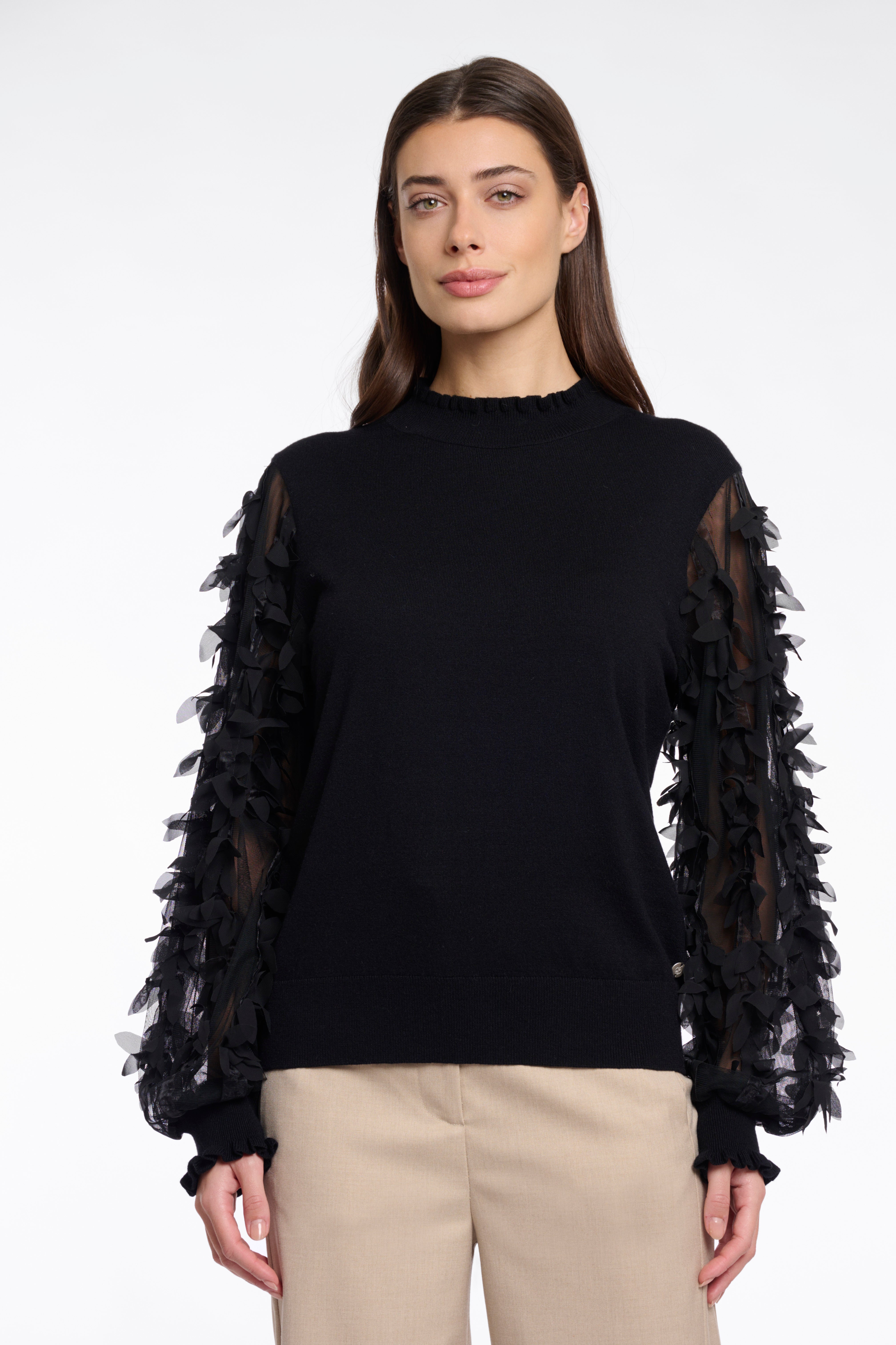 Pullover mit Blumenstickerei "Romi"