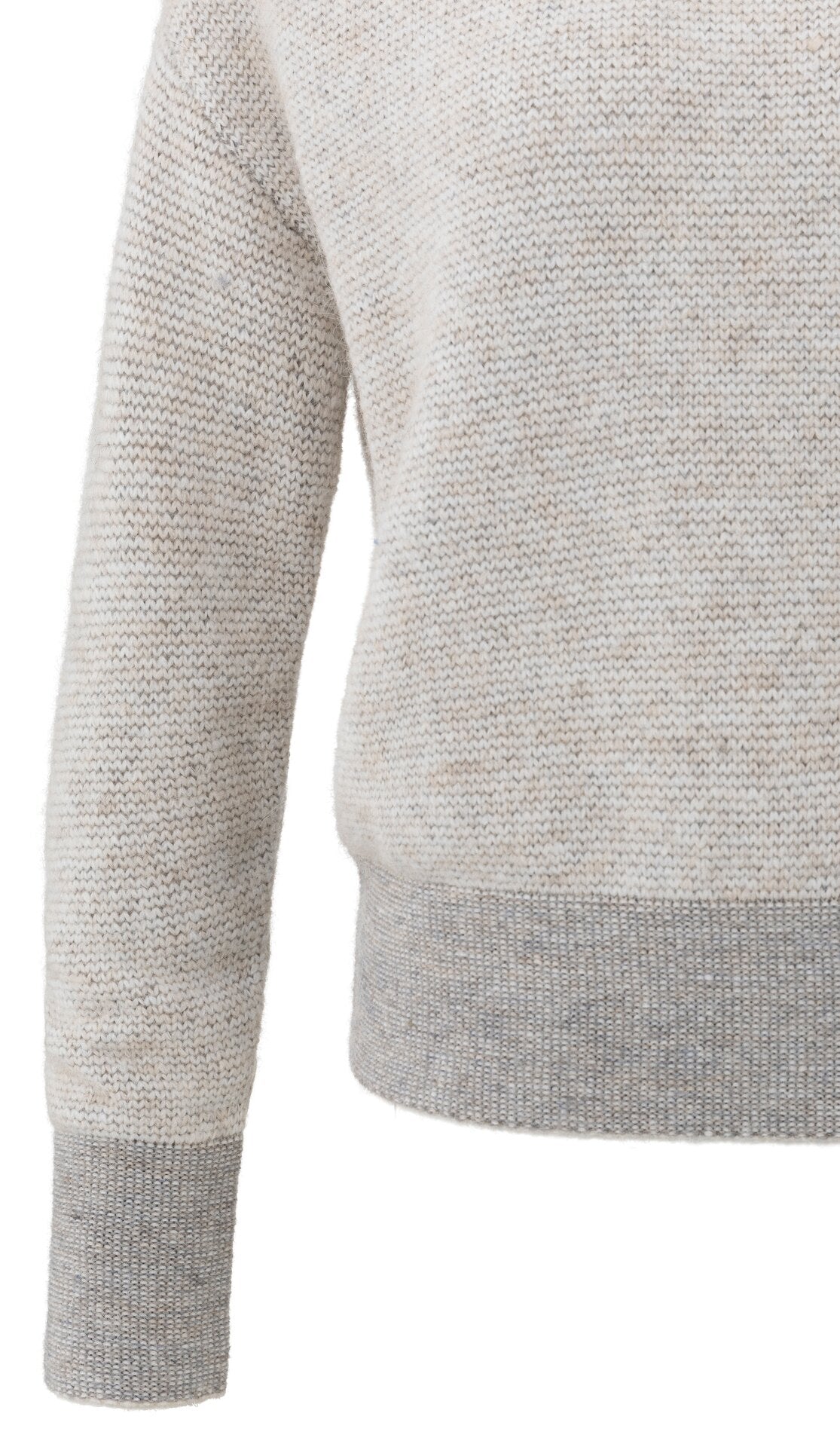 Strickpullover mit kontrastierenden gerippten Rändern