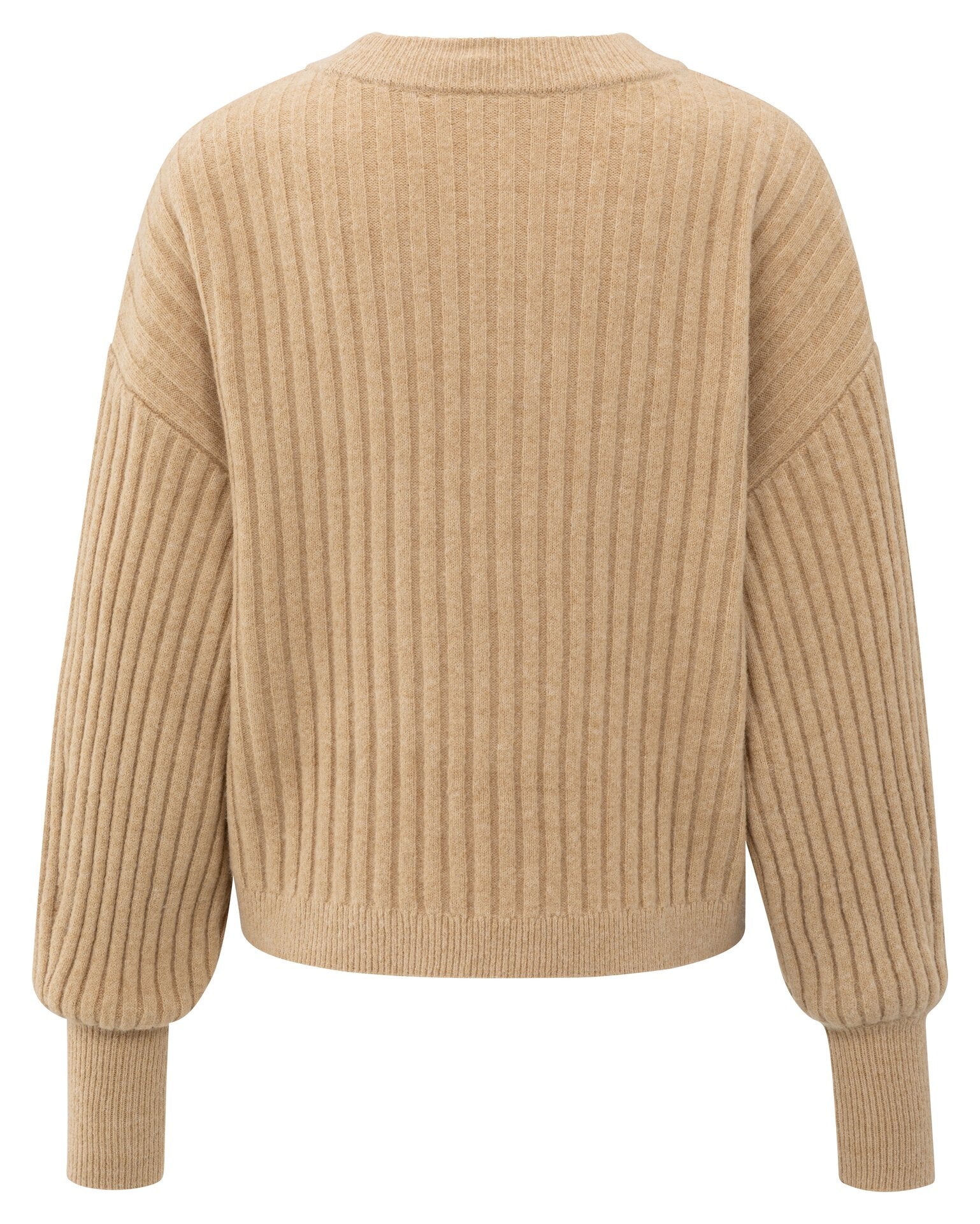 Gerippter Pullover mit Rundhalsausschnitt und langen Ärmeln