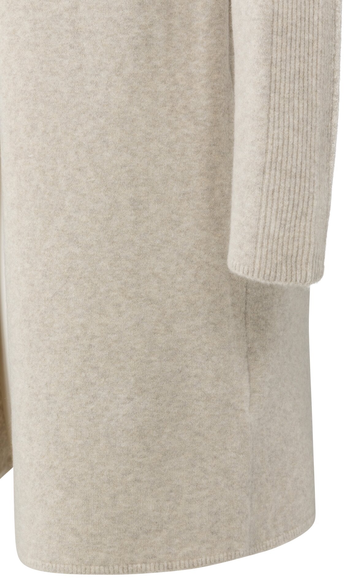 Langer Cardigan mit Westenschicht mit Zopfmuster