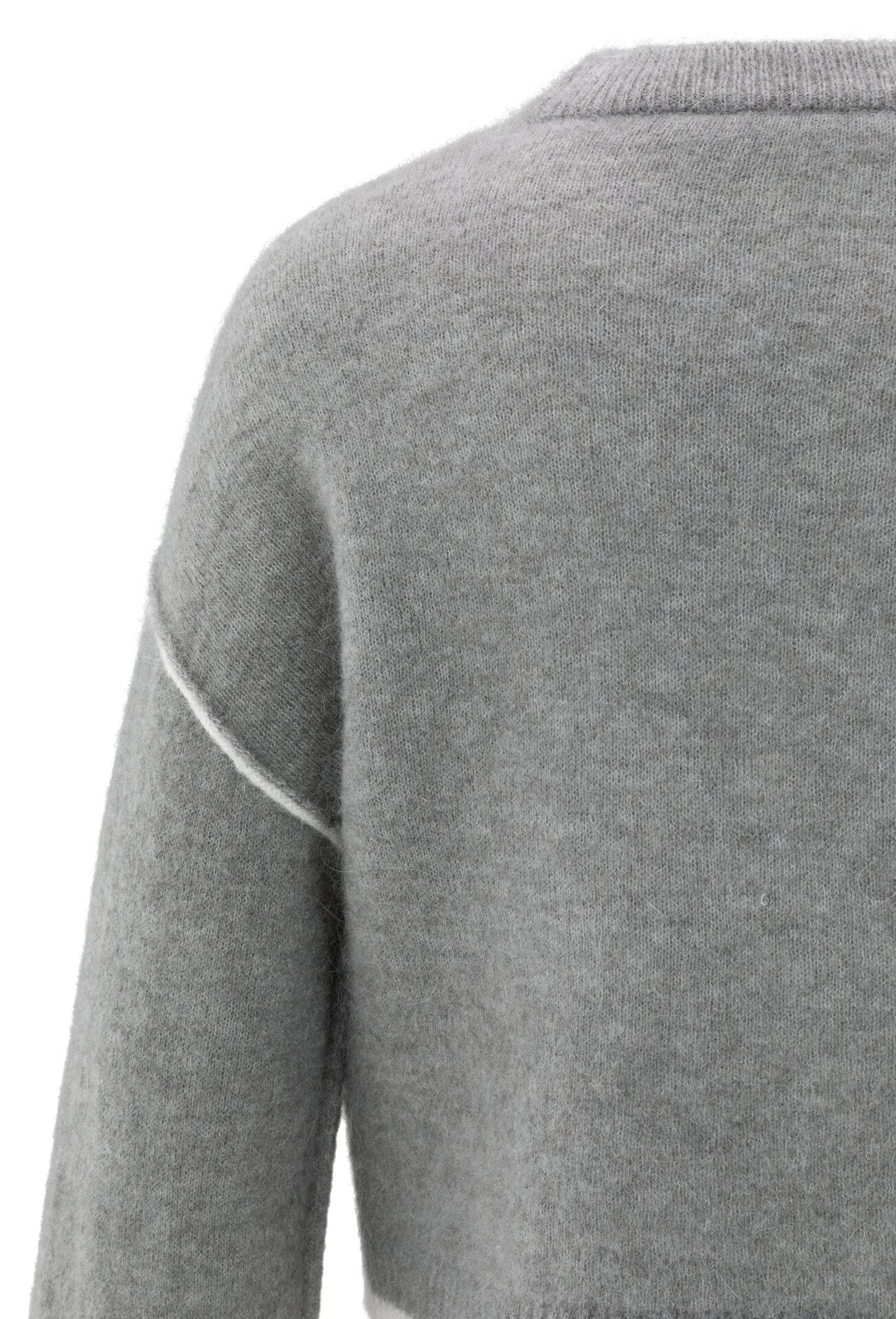 Strickpullover mit Linien in Kontrastfarbe