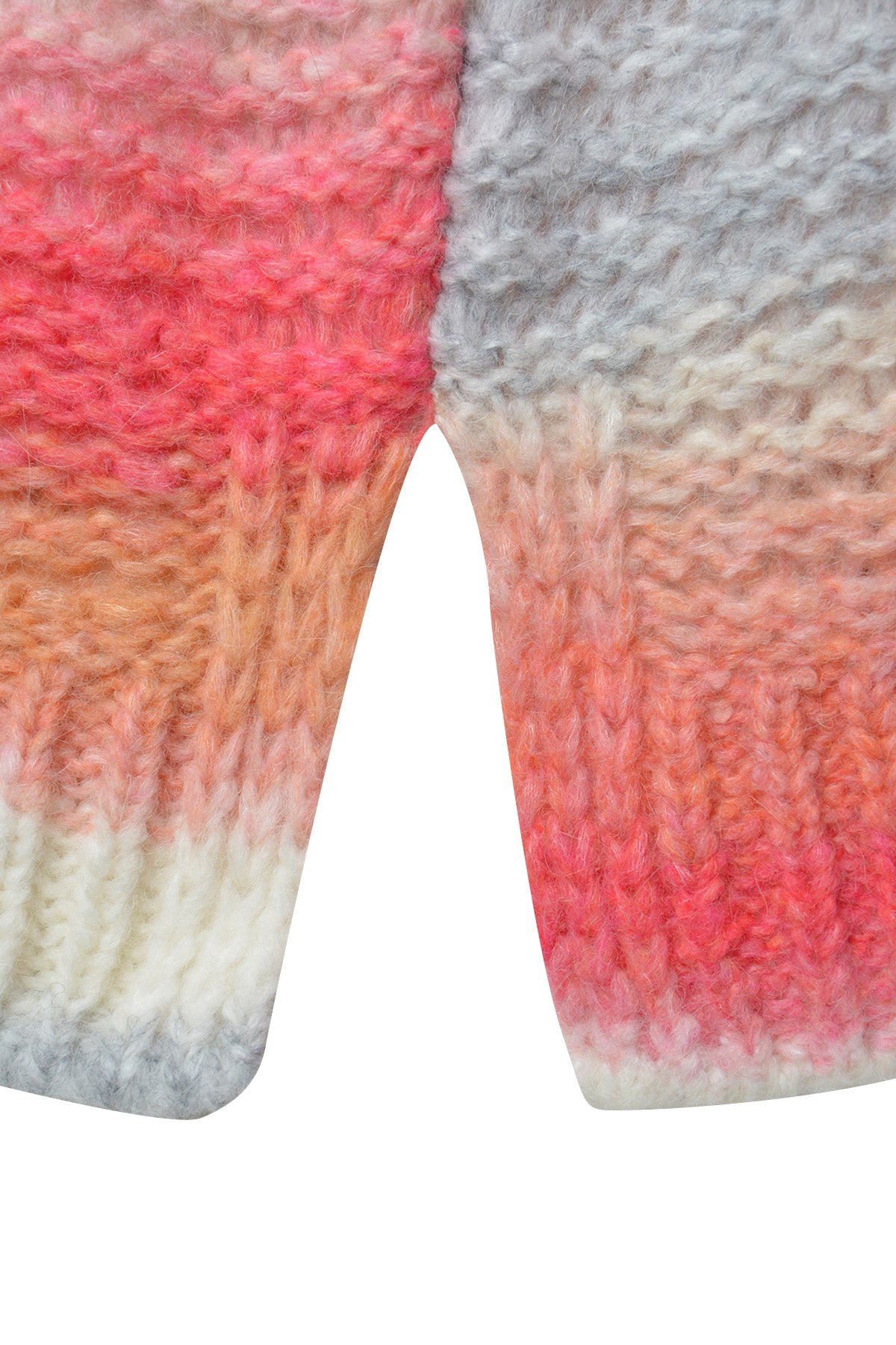 Mehrfarbiger Strickpullover mit überschnittenen Schultern