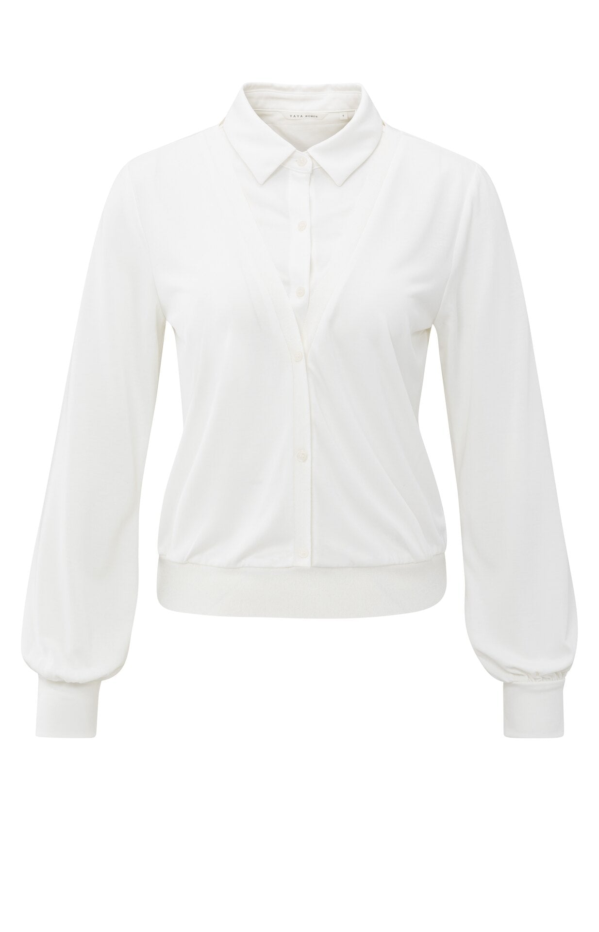 Stylishe Jerseybluse im angesagten Zwei-Lagen-Look