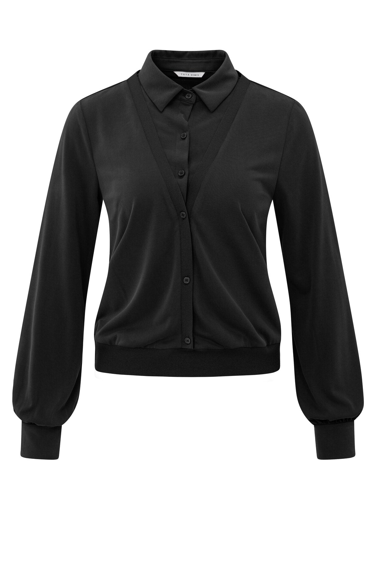 Stylishe Jerseybluse im angesagten Zwei-Lagen-Look