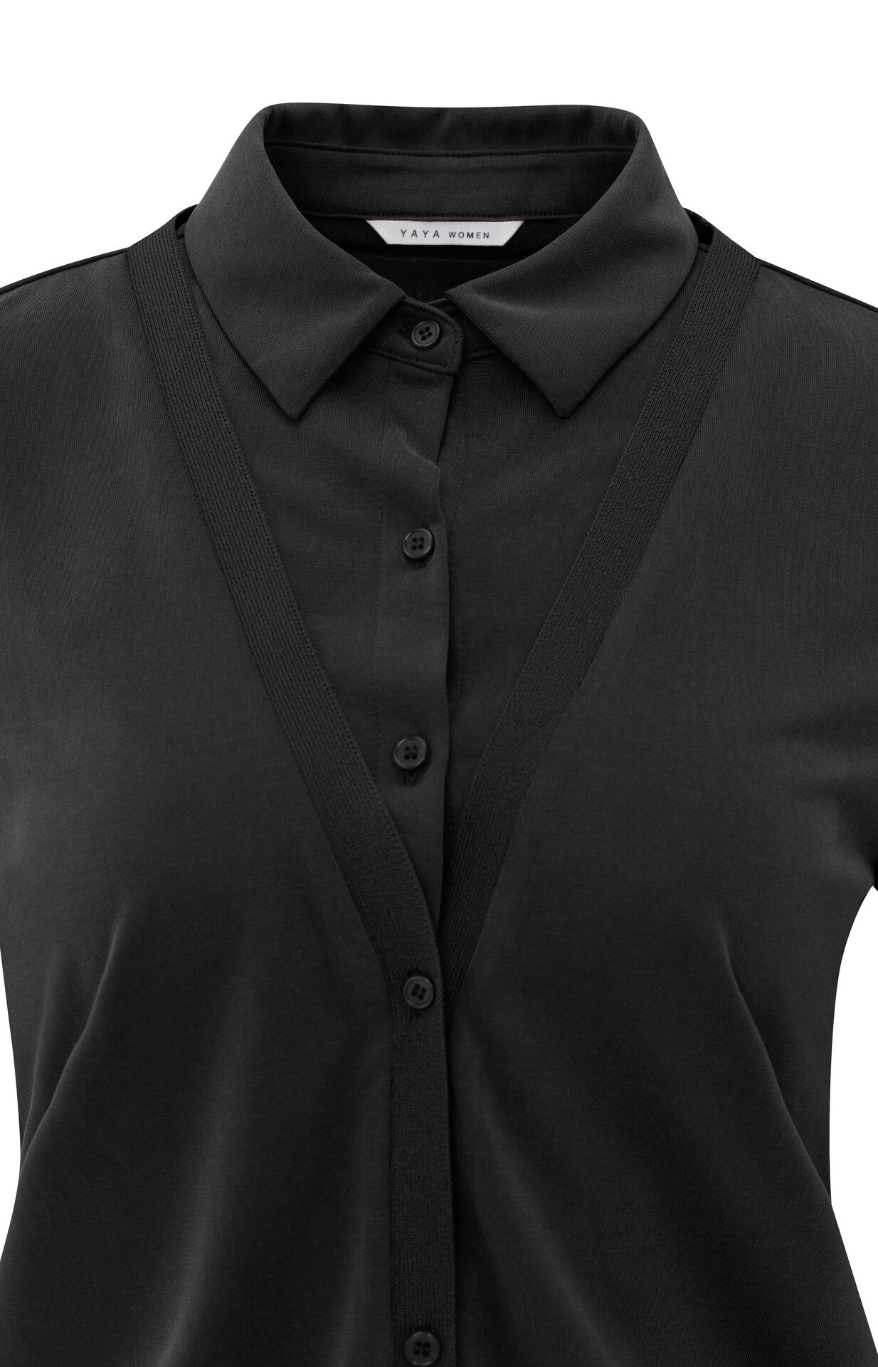 Stylishe Jerseybluse im angesagten Zwei-Lagen-Look