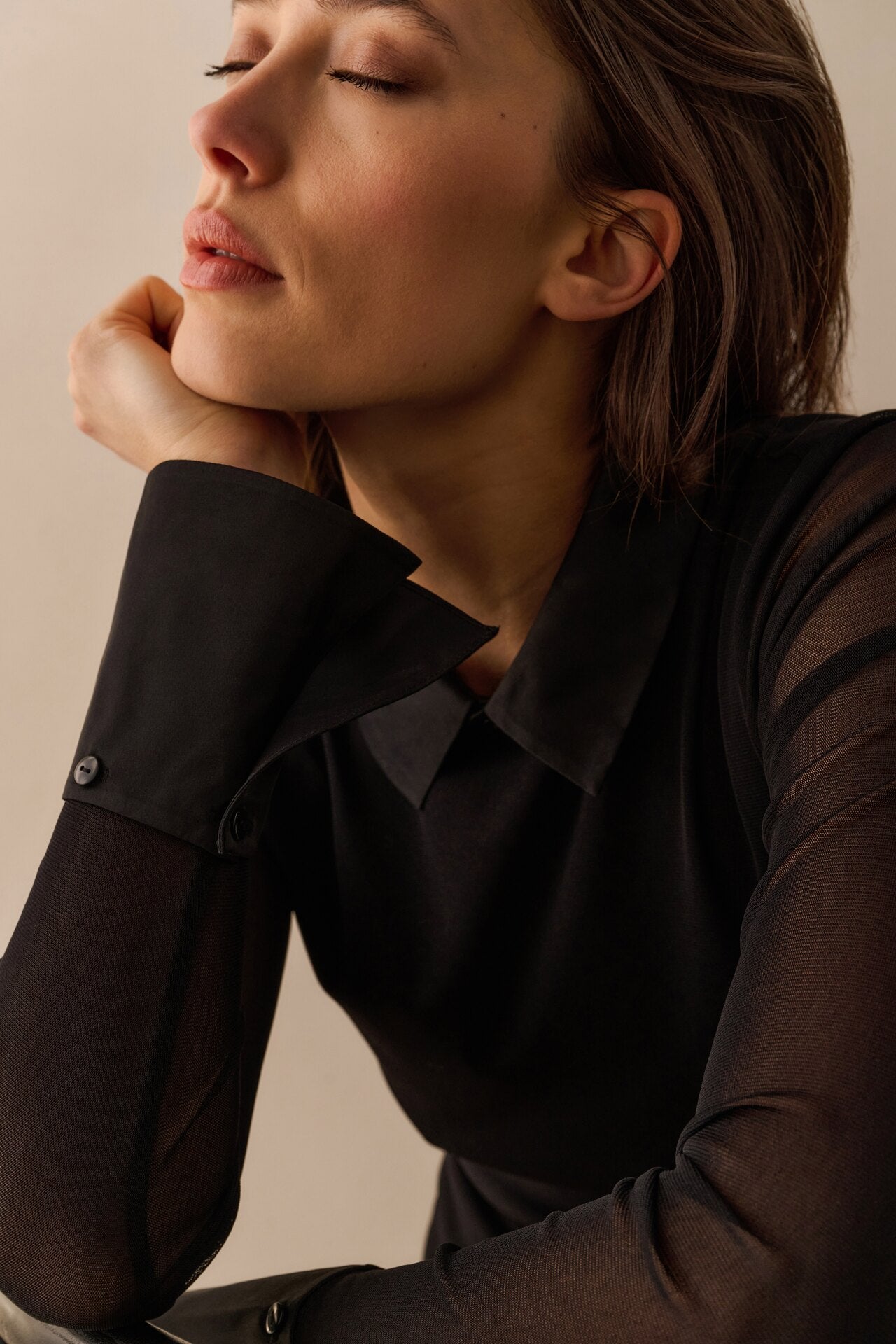 Stylishe Jerseybluse im angesagten Zwei-Lagen-Look