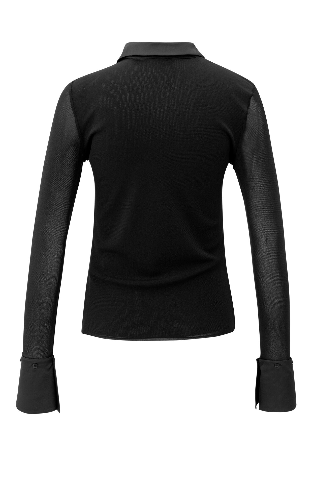 Raffiniertes Mesh-Oberteil mit abnehmbarem Kragen und Bündchen