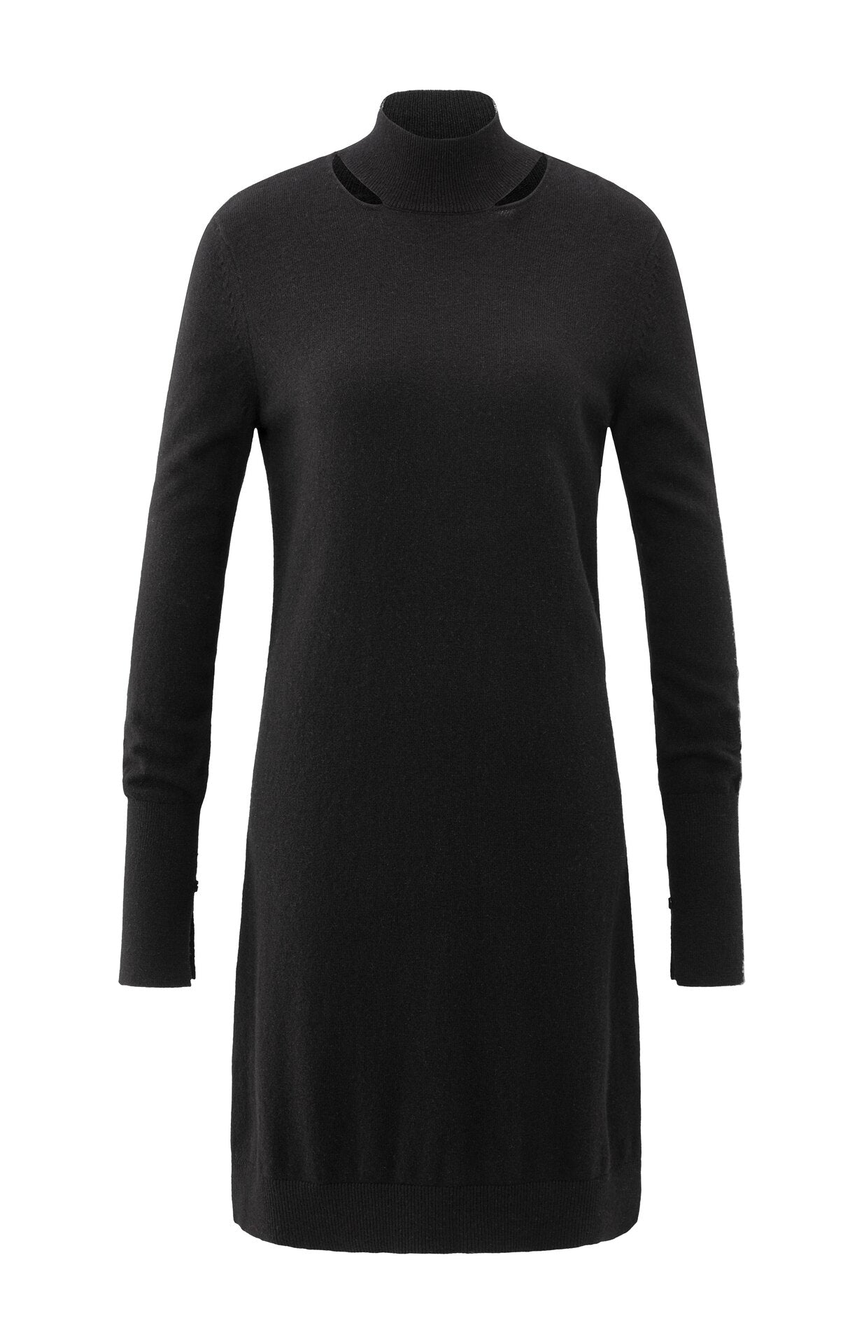 Elegantes Strickkleid mit Stehkragen und feinen Details